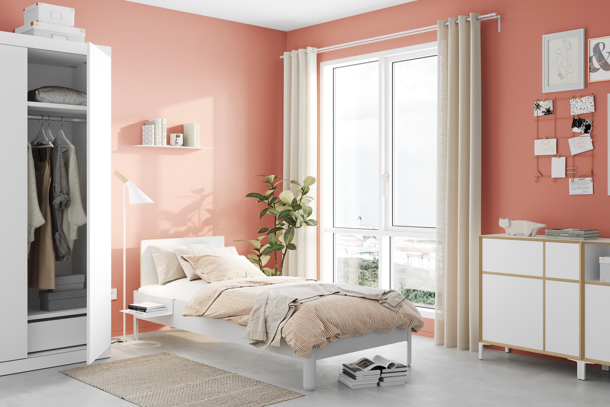Nait single bed with headboard 120