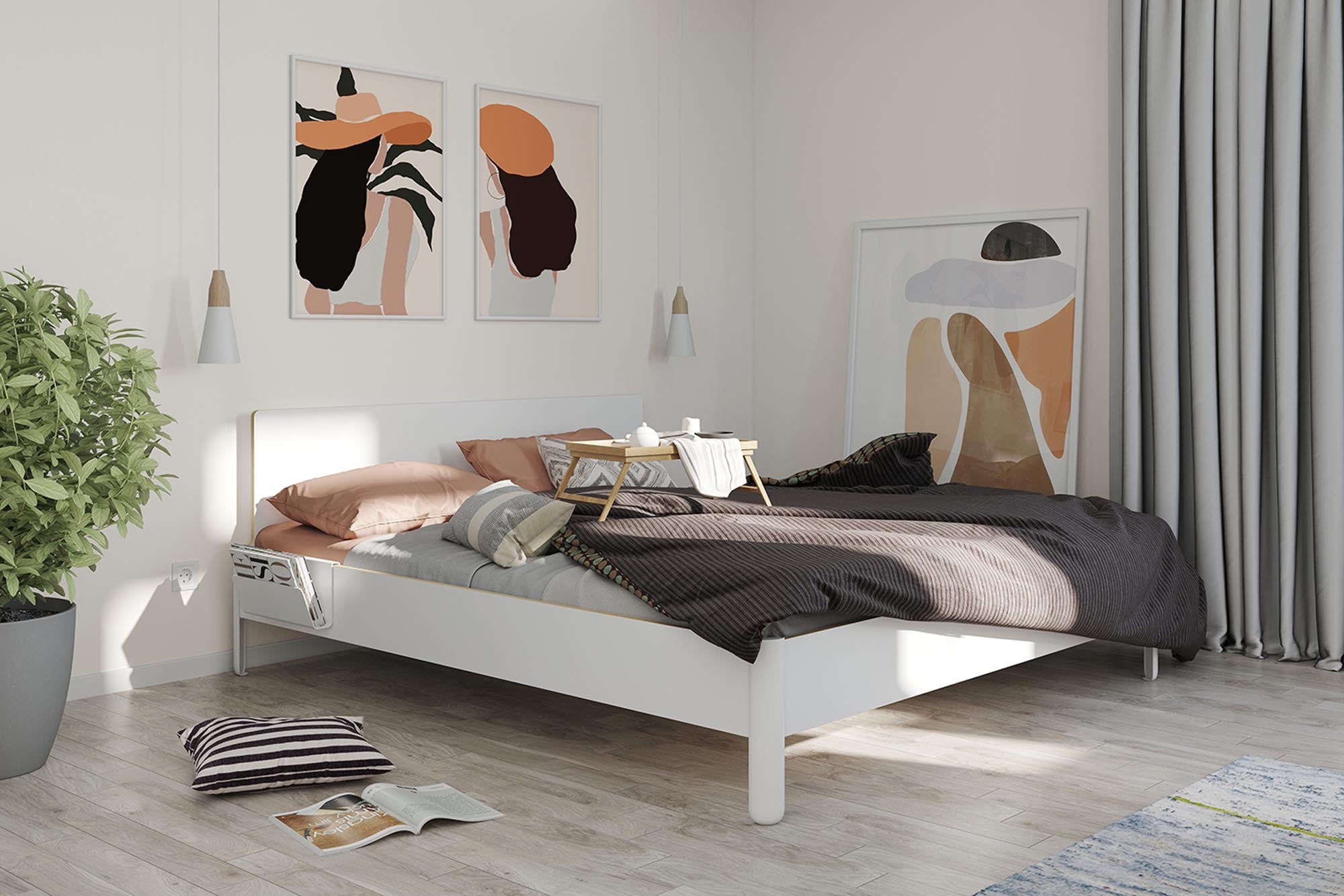 Nait double bed with headboard 200