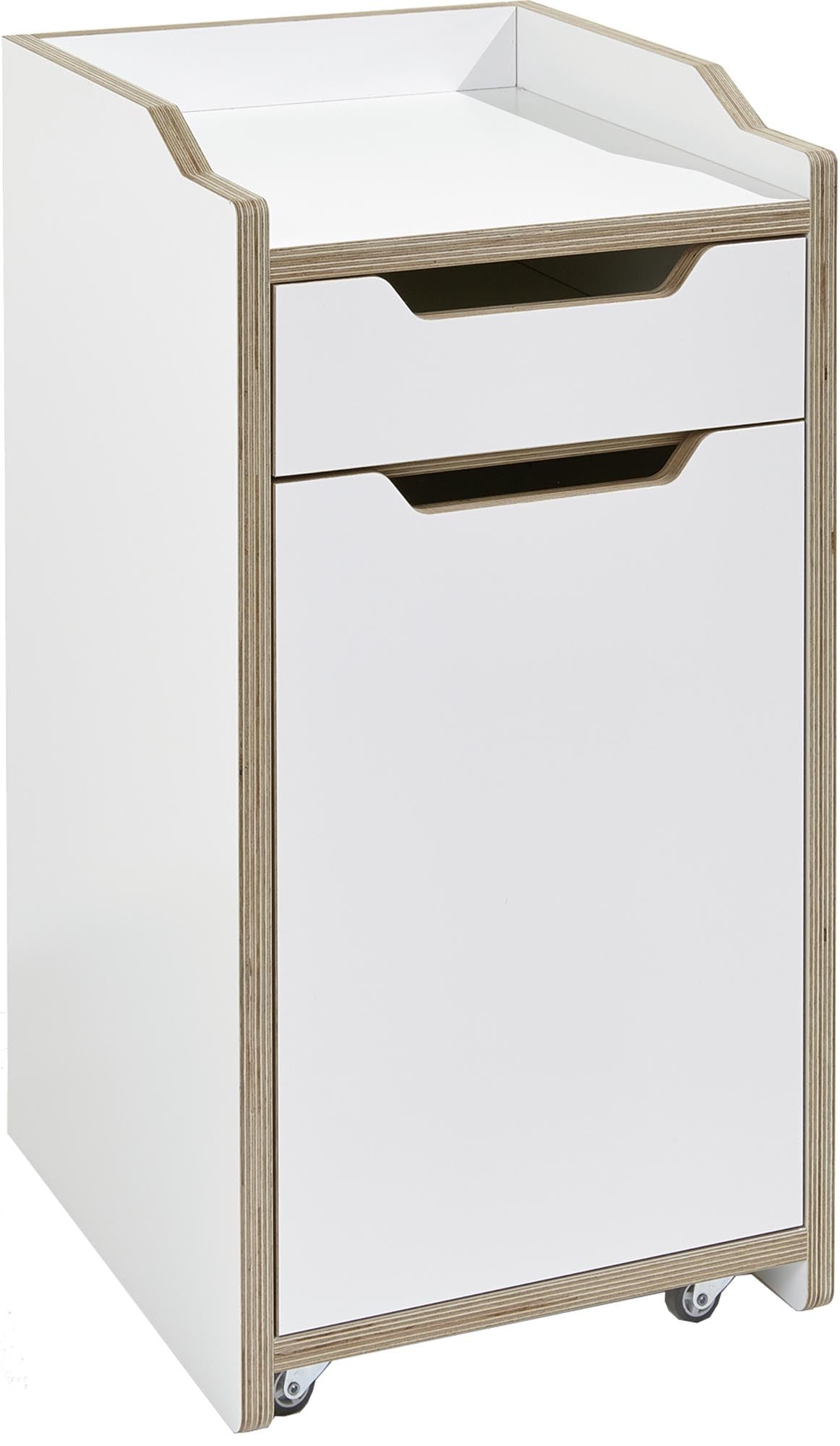 Mobile pedestal with drawer (door left)