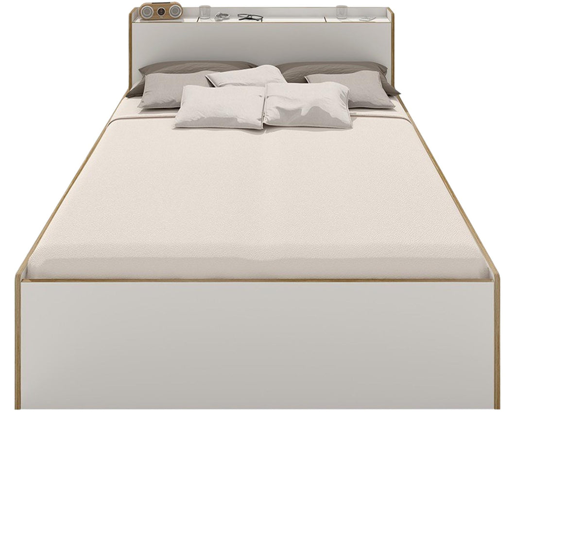 NOOK Einzelbett mit Lattenrost Starr in Weiss / Birke präsentiert im Onlineshop von KAQTU Design AG. Bett ist von Müller Möbelwerkstätten