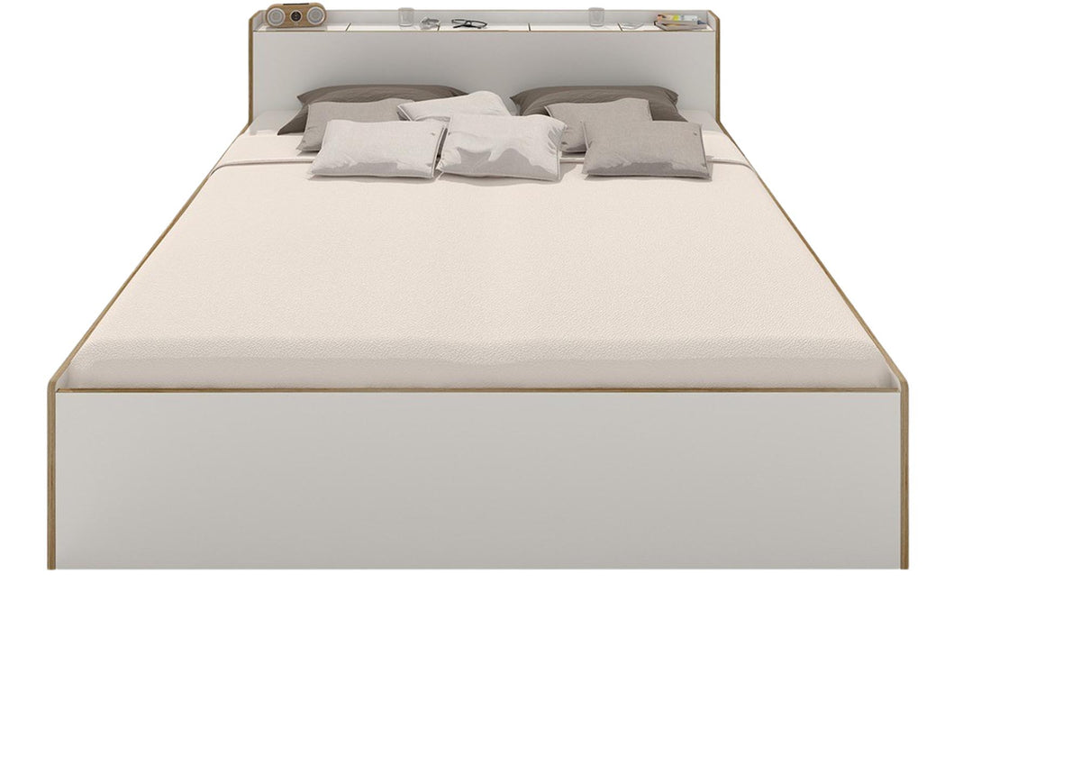 NOOK Doppelbett mit Lattenrost Starr in Weiss / Birke präsentiert im Onlineshop von KAQTU Design AG. Bett ist von Müller Möbelwerkstätten