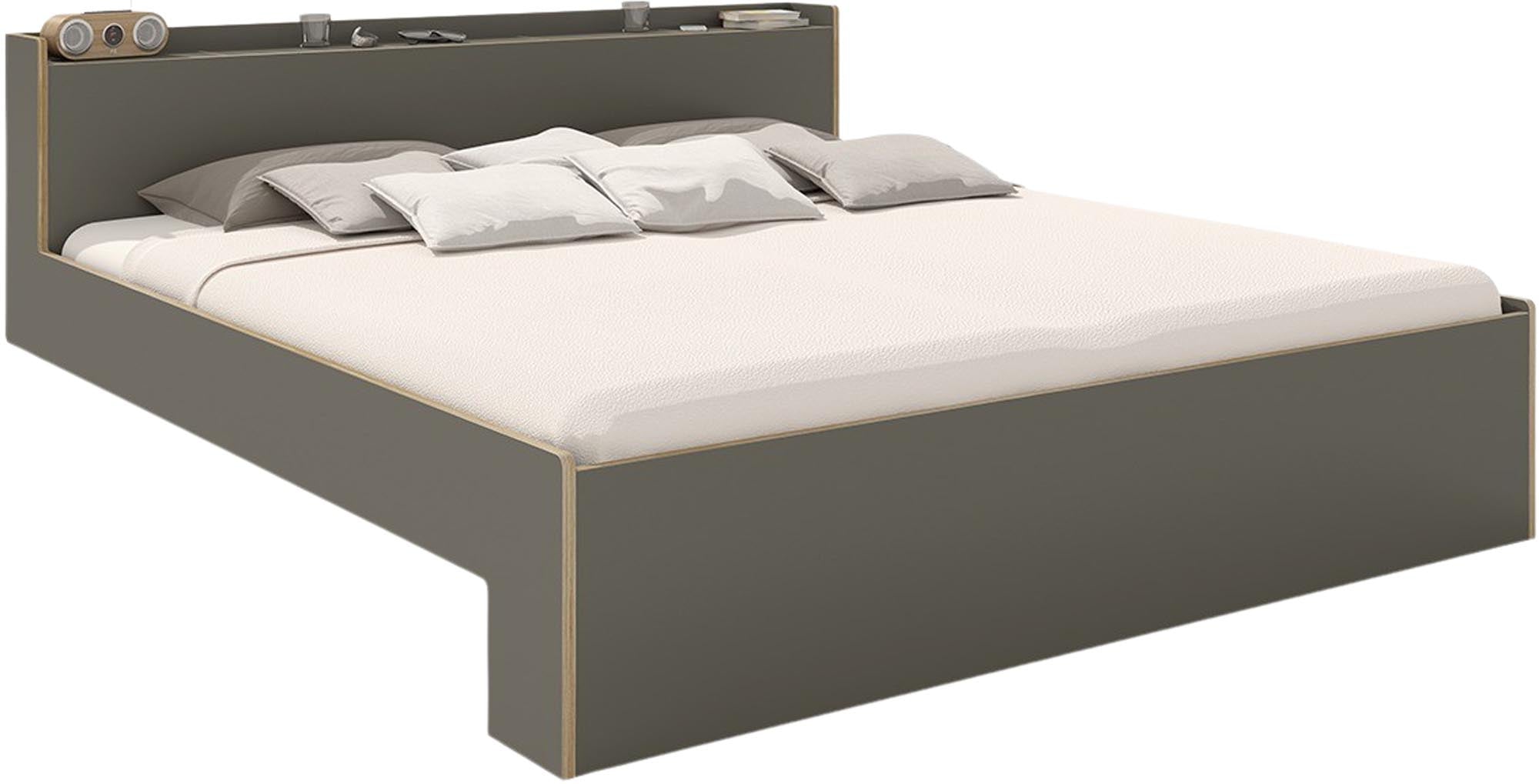 NOOK double bed with fixed slatted frame
