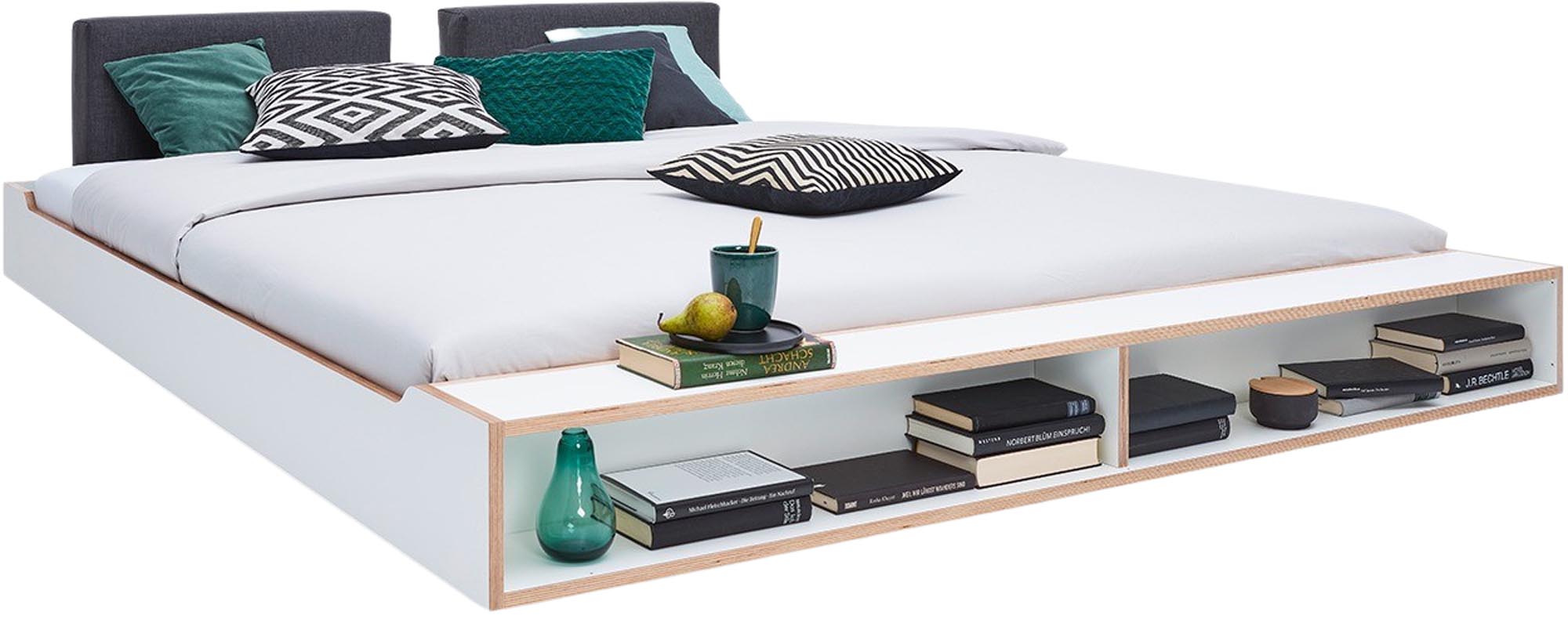 MAUDE bed with fixed slatted frame