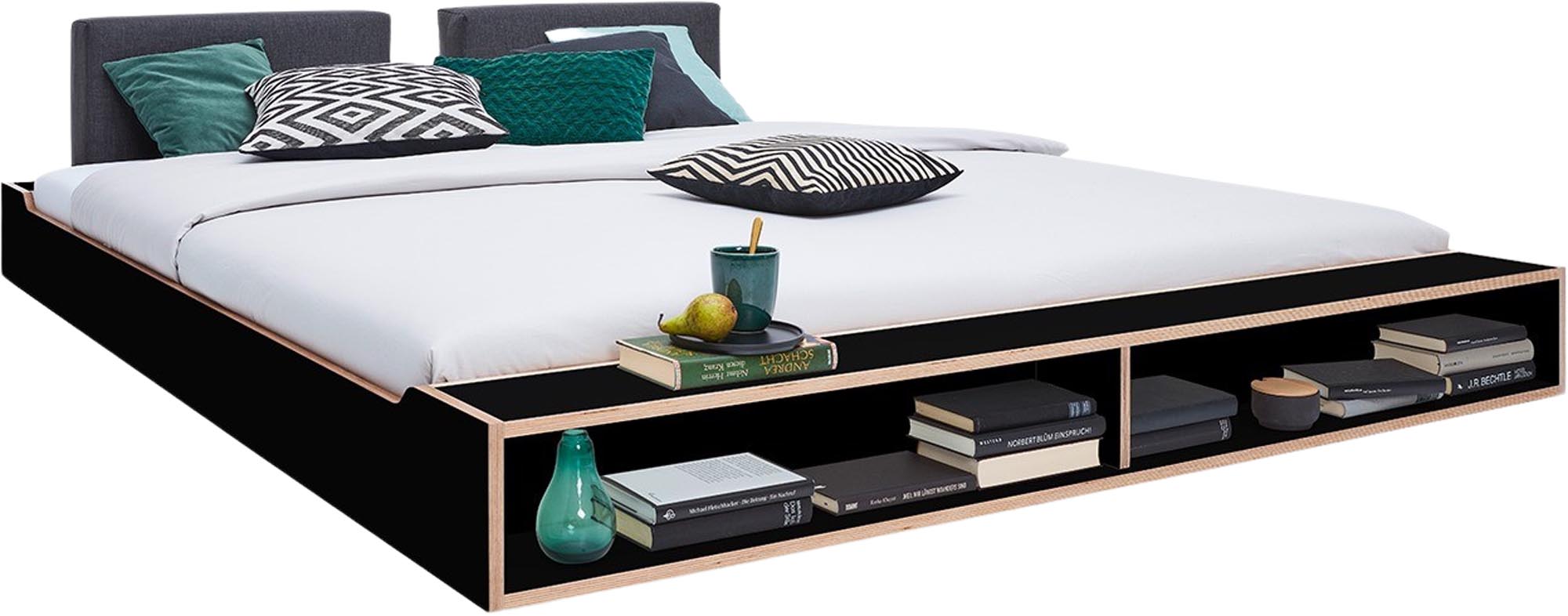 MAUDE bed with fixed slatted frame