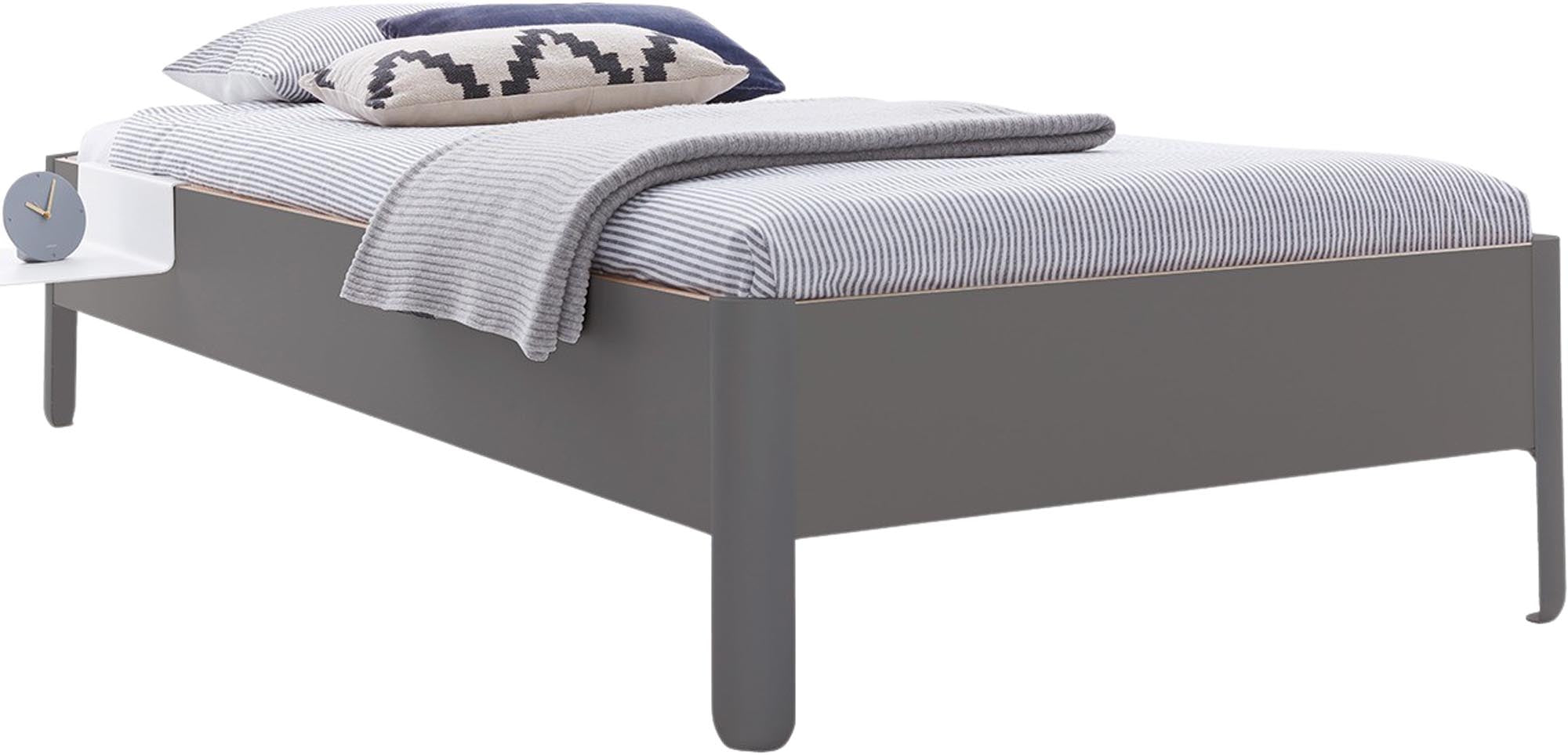 Nait Einzelbett 90 mit Lattenrost Starr in Anthrazit präsentiert im Onlineshop von KAQTU Design AG. Bett ist von Müller Möbelwerkstätten