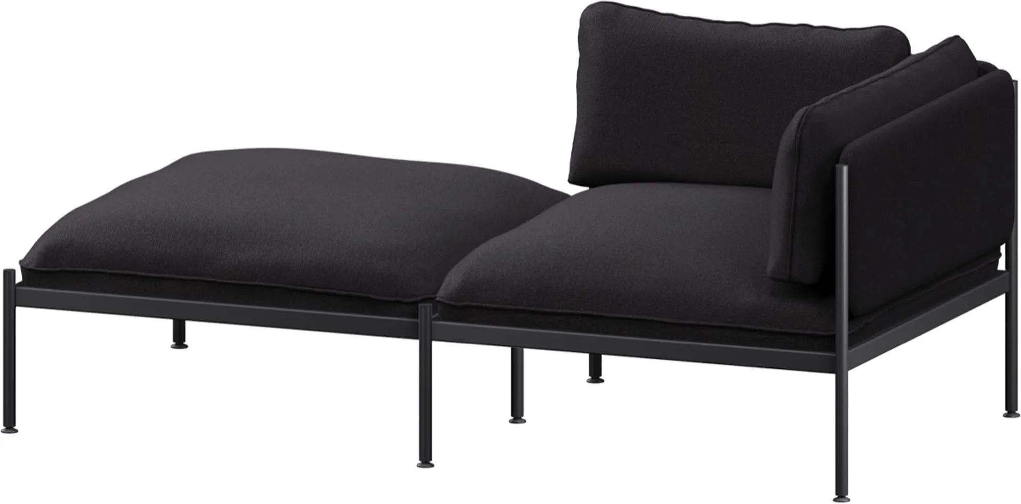 Toom Modular Sofa 2-Sitzer Chaise Lounge in Graphite Black  präsentiert im Onlineshop von KAQTU Design AG. 2er Sofa ist von Noo.ma