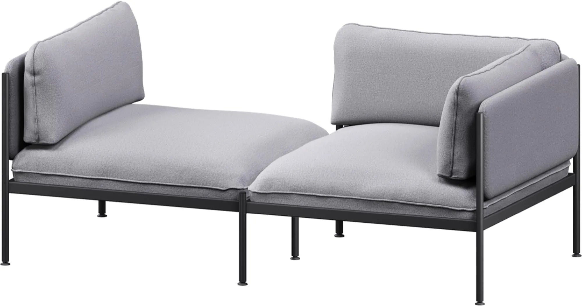 Toom Modular Sofa 2-Sitzer Konfiguration 2 in Pale Grey  präsentiert im Onlineshop von KAQTU Design AG. 2er Sofa ist von Noo.ma