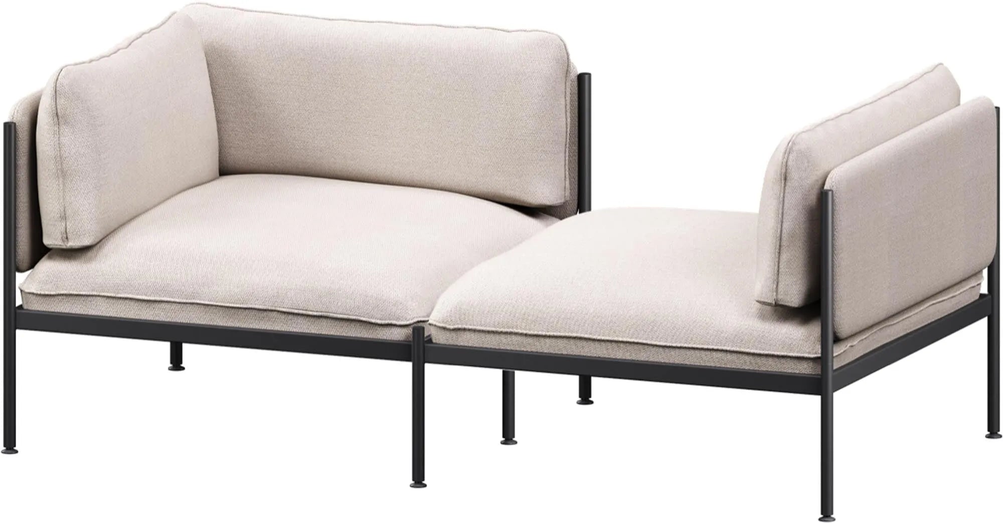 Toom Modular Sofa 2-Sitzer Konfiguration 2 in Pale Grey  präsentiert im Onlineshop von KAQTU Design AG. 2er Sofa ist von Noo.ma