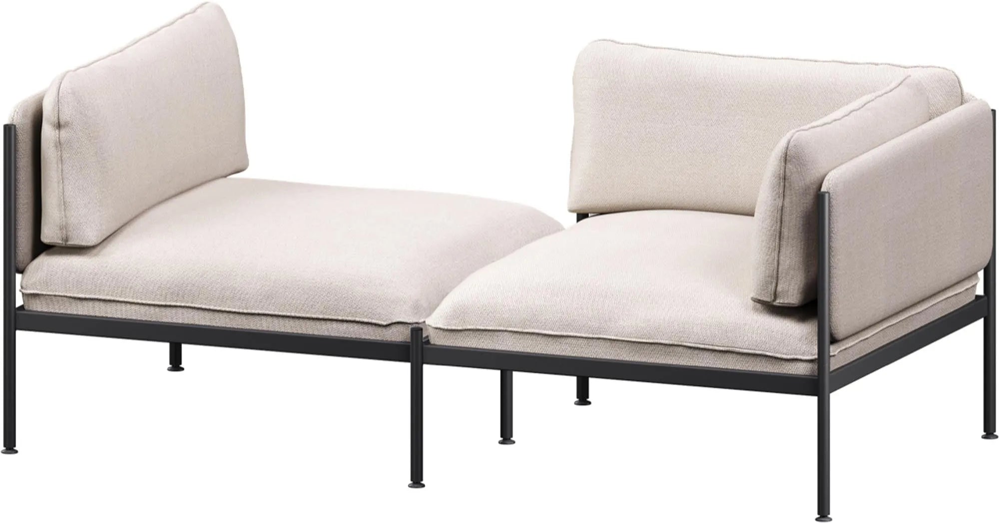 Toom Modular Sofa 2-Sitzer Konfiguration 2 in Pale Grey  präsentiert im Onlineshop von KAQTU Design AG. 2er Sofa ist von Noo.ma