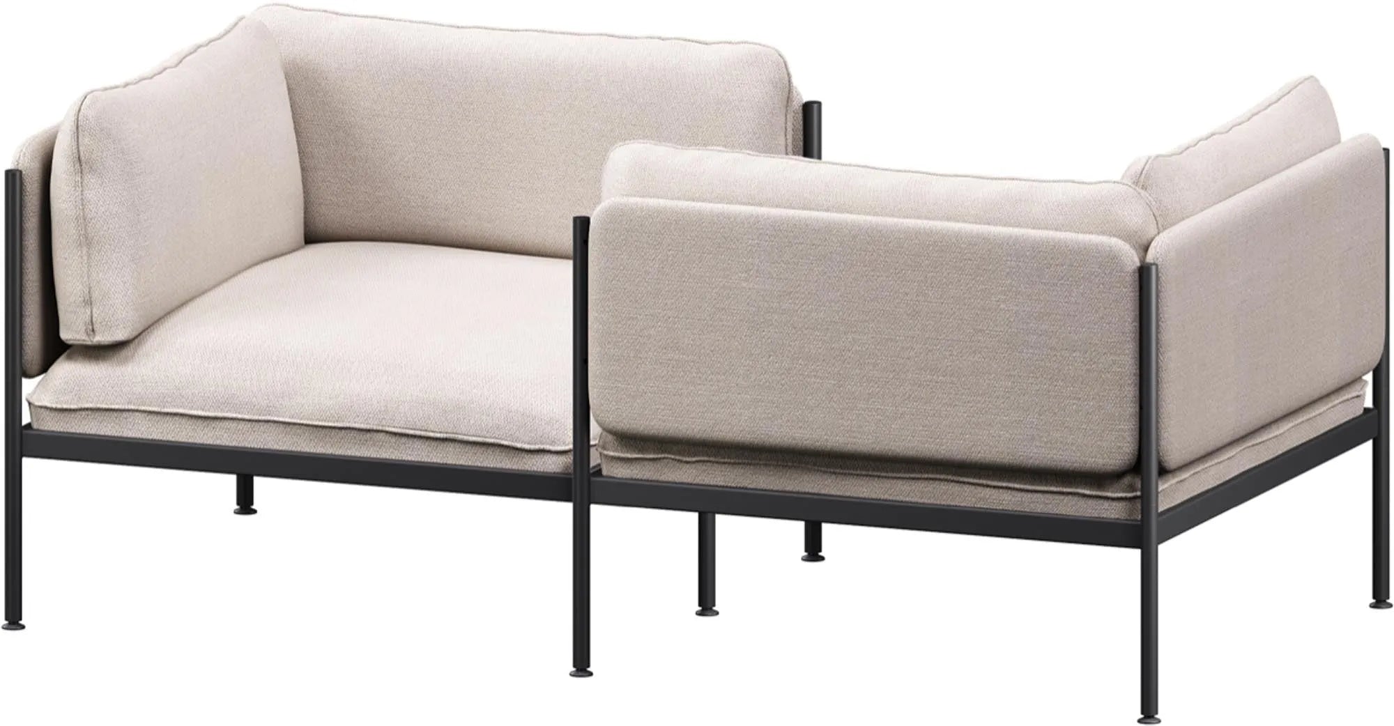 Toom Modular Sofa 2-Sitzer Konfiguration 3 in Pale Grey  präsentiert im Onlineshop von KAQTU Design AG. 2er Sofa ist von Noo.ma