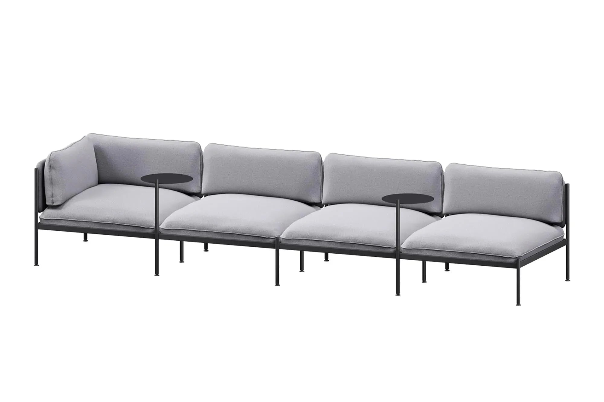 Toom Modular Sofa 4-Sitzer Konfiguration 1a in Pale Grey  präsentiert im Onlineshop von KAQTU Design AG. 4er Sofa ist von Noo.ma