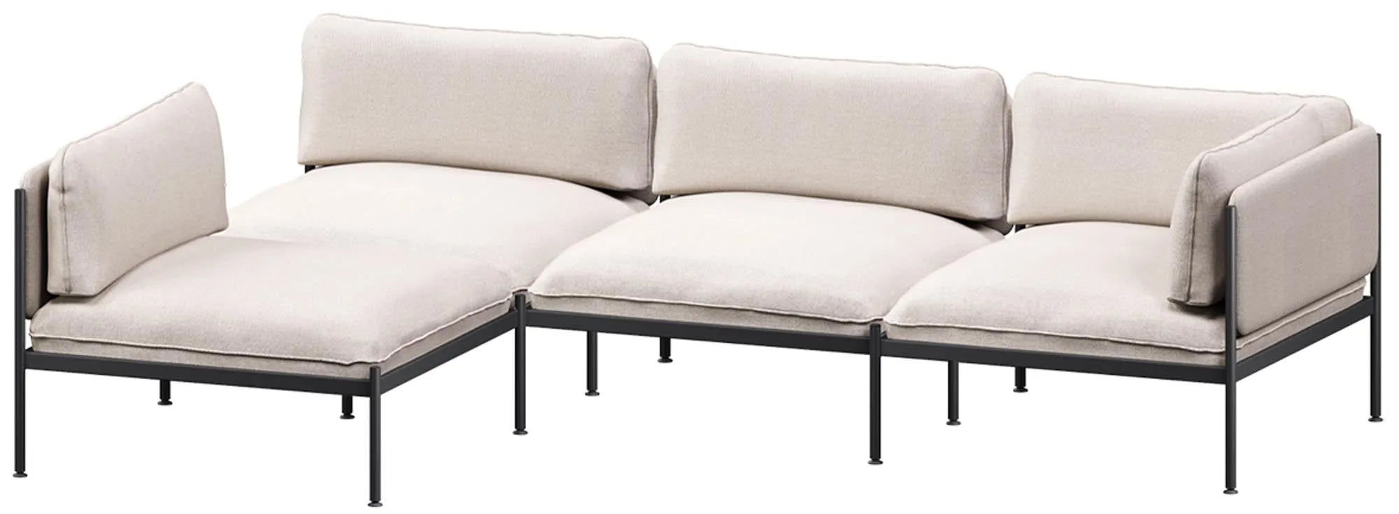 Toom Modular Sofa 4-Sitzer Konfiguration 1b in Pale Grey  präsentiert im Onlineshop von KAQTU Design AG. Ecksofa links ist von Noo.ma