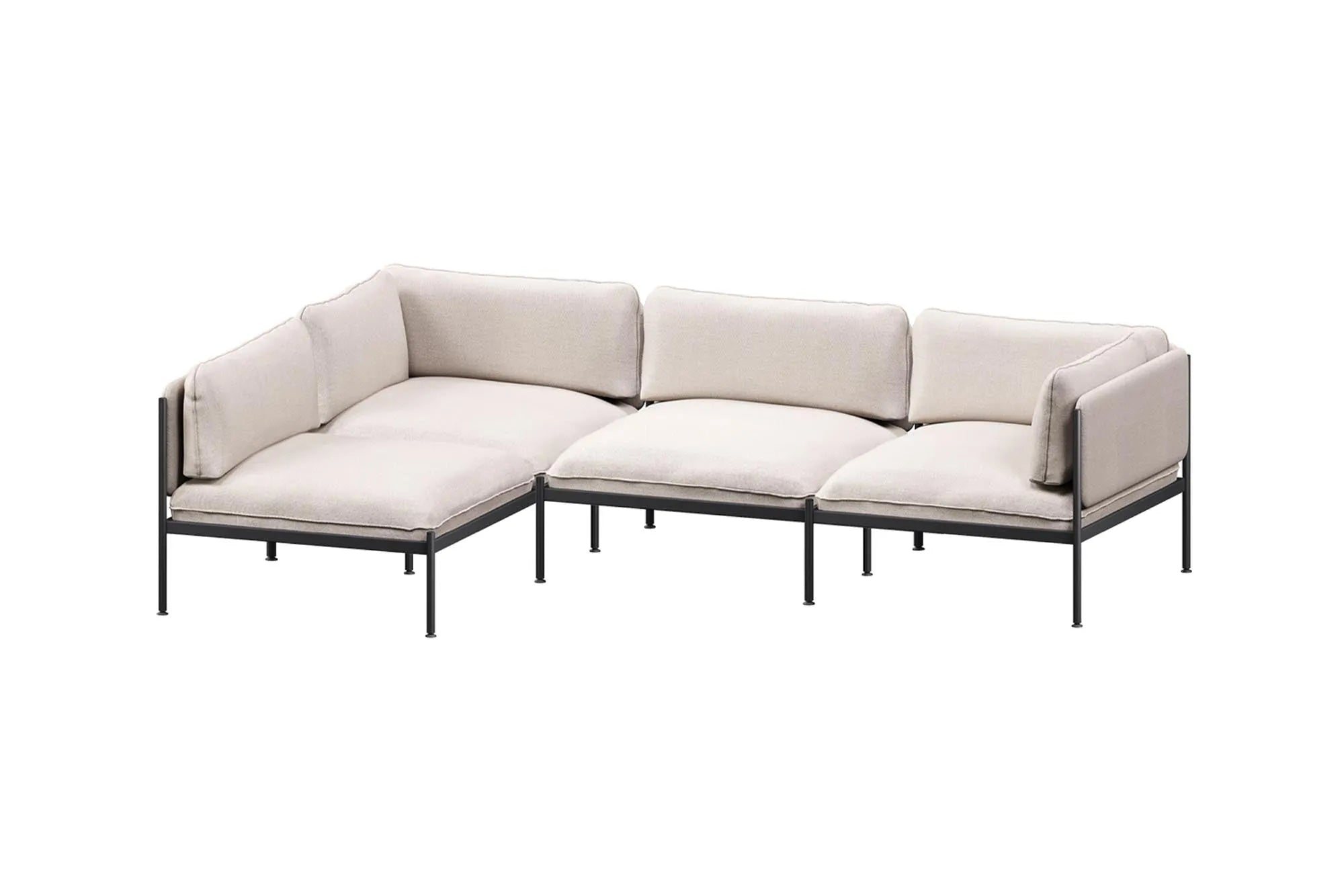 Toom Modular Sofa 4-Sitzer Konfiguration 2b in Graphite Black  präsentiert im Onlineshop von KAQTU Design AG. Ecksofa links ist von Noo.ma