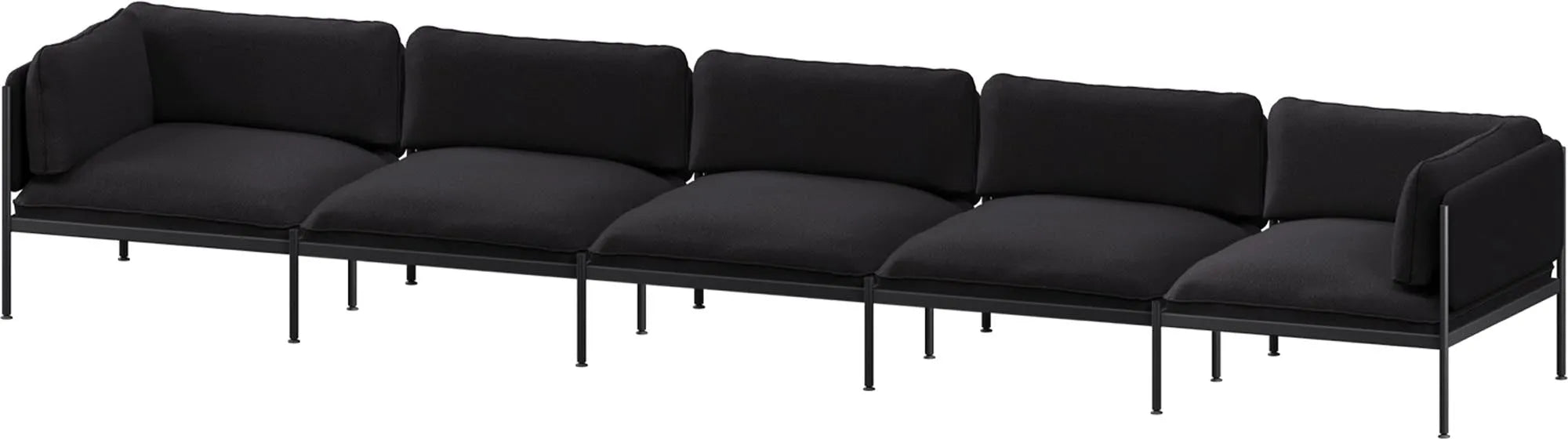 Toom Modular Sofa 5-Sitzer Konfiguration 1a in Graphite Black  präsentiert im Onlineshop von KAQTU Design AG. 5er Sofa ist von Noo.ma