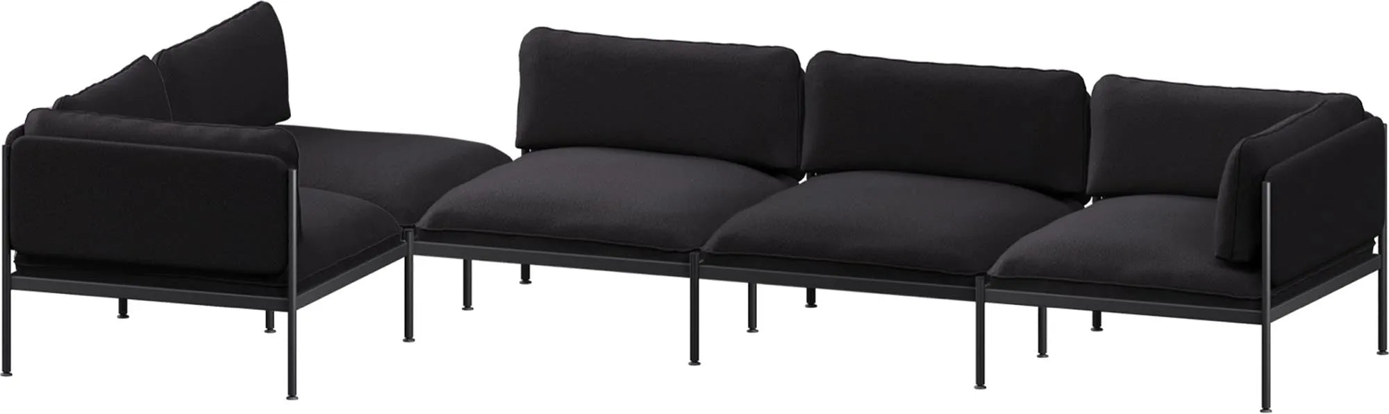 Toom Modular Sofa 5-Sitzer Konfiguration 1b in Graphite Black  präsentiert im Onlineshop von KAQTU Design AG. Ecksofa links ist von Noo.ma