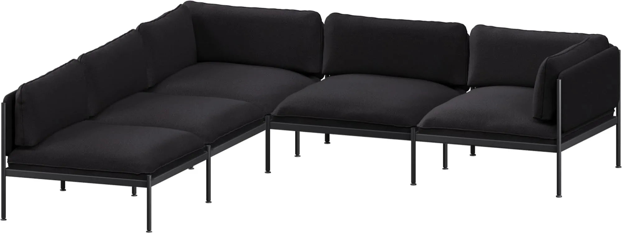 Toom Modular Sofa 5-Sitzer Konfiguration 1b in Graphite Black  präsentiert im Onlineshop von KAQTU Design AG. Ecksofa links ist von Noo.ma