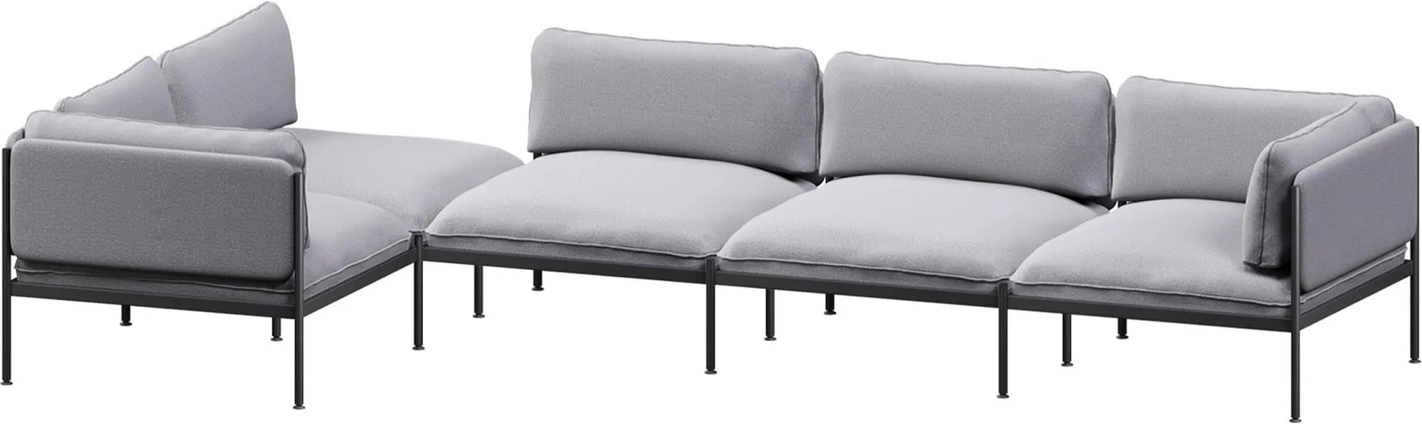 Toom Modular Sofa 5-Sitzer Konfiguration 1a in Graphite Black  präsentiert im Onlineshop von KAQTU Design AG. 5er Sofa ist von Noo.ma