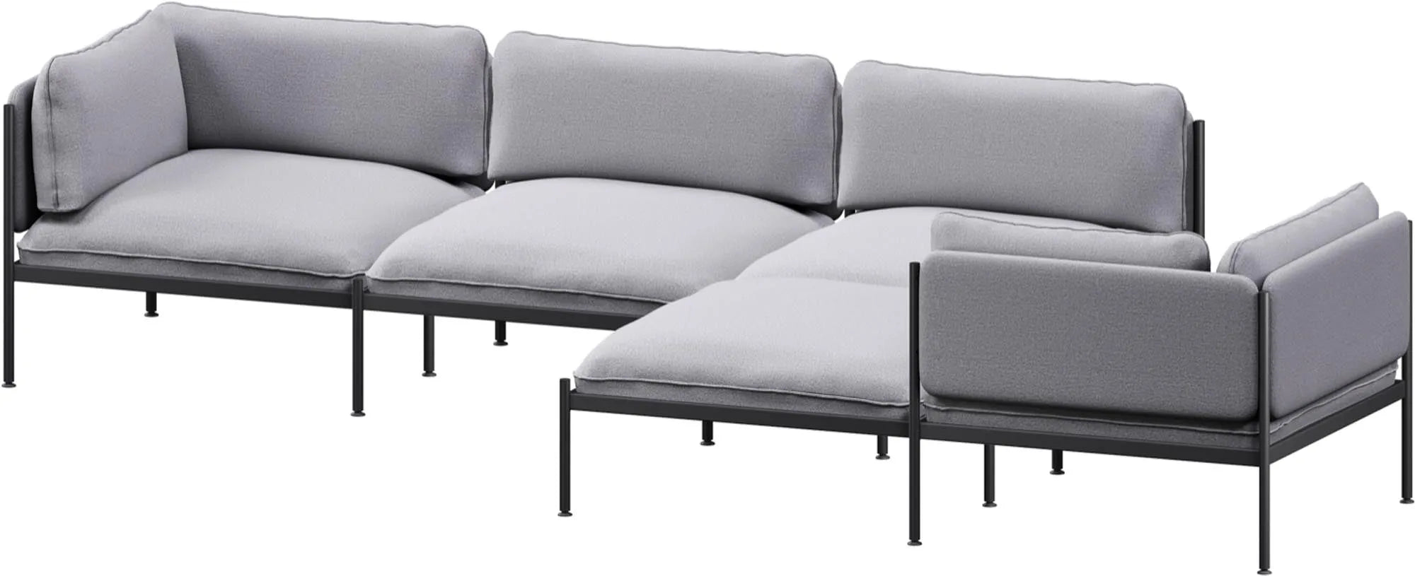 Toom Modular Sofa 5-Sitzer Konfiguration 1b in Graphite Black  präsentiert im Onlineshop von KAQTU Design AG. Ecksofa links ist von Noo.ma