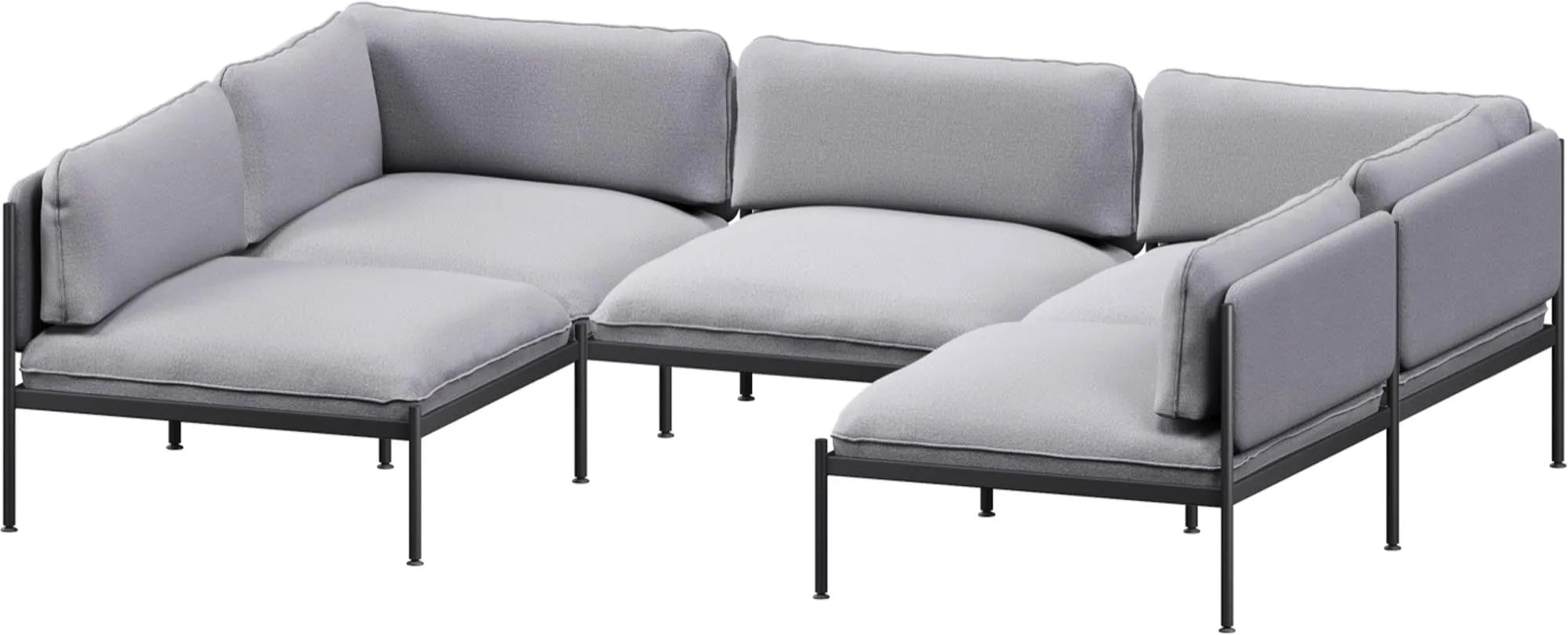 Toom Modular Sofa 5-Sitzer Konfiguration 1b in Graphite Black  präsentiert im Onlineshop von KAQTU Design AG. Ecksofa links ist von Noo.ma