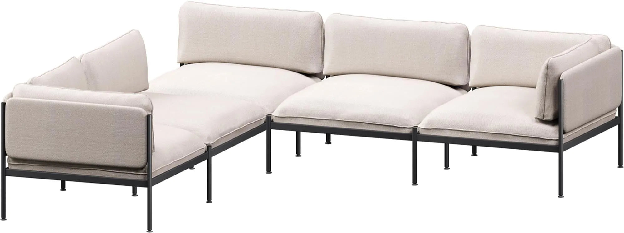 Toom Modular Sofa 5-Sitzer Konfiguration 1b in Graphite Black  präsentiert im Onlineshop von KAQTU Design AG. Ecksofa links ist von Noo.ma