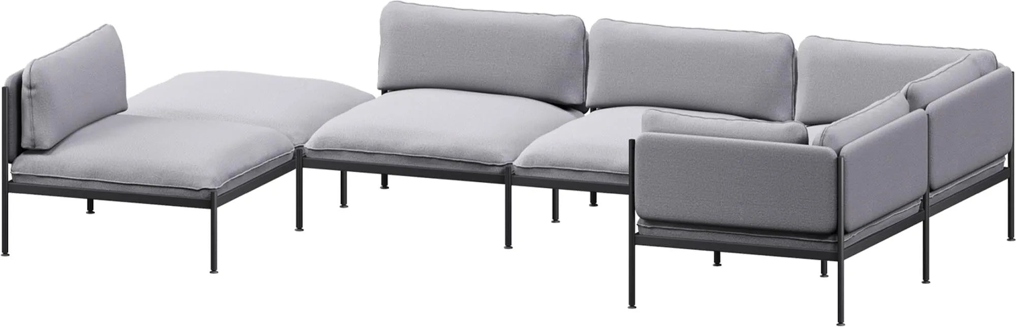 Toom Modular Sofa 6-Sitzer in Pale Grey  präsentiert im Onlineshop von KAQTU Design AG. Ecksofa links ist von Noo.ma