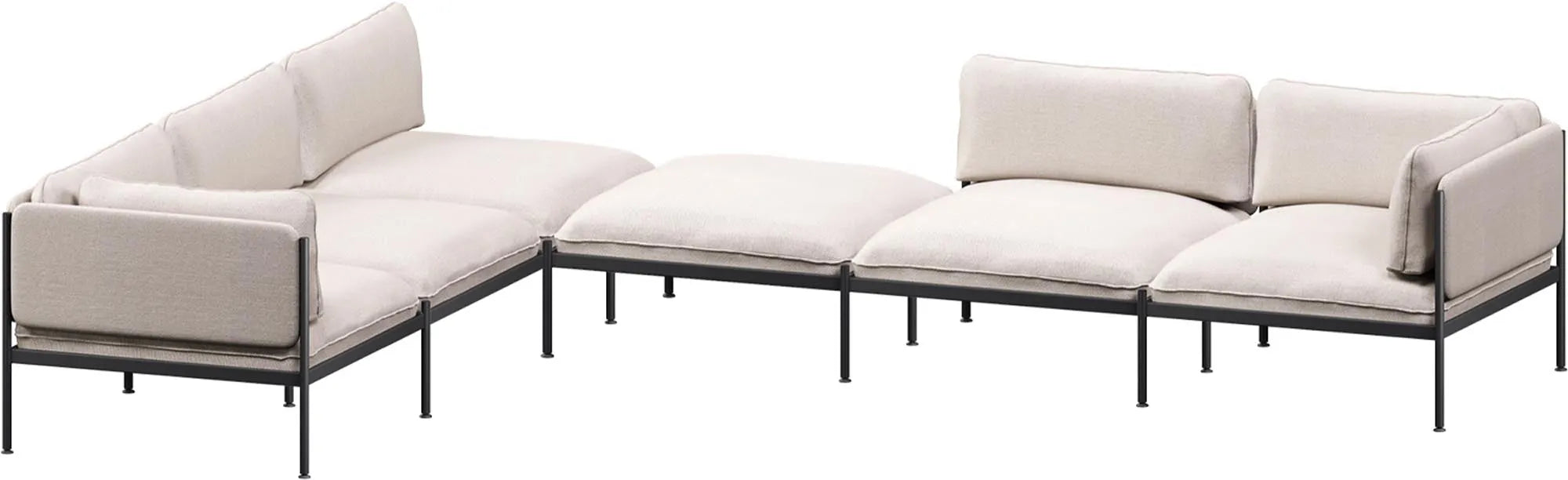 Toom Modular Sofa 6-Sitzer in Pale Grey  präsentiert im Onlineshop von KAQTU Design AG. Ecksofa links ist von Noo.ma