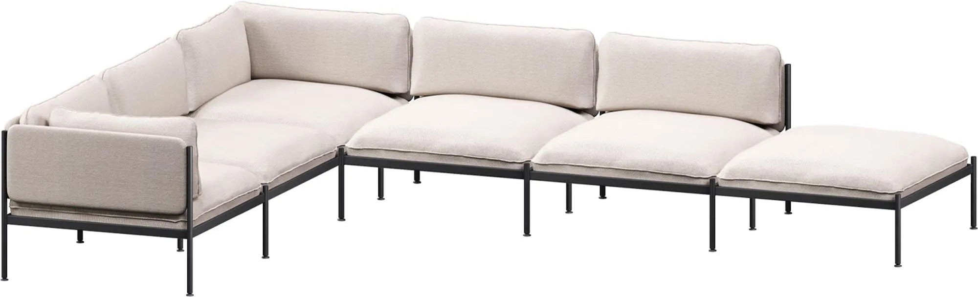 Toom Modular Sofa 6-Sitzer in Pale Grey  präsentiert im Onlineshop von KAQTU Design AG. Ecksofa links ist von Noo.ma