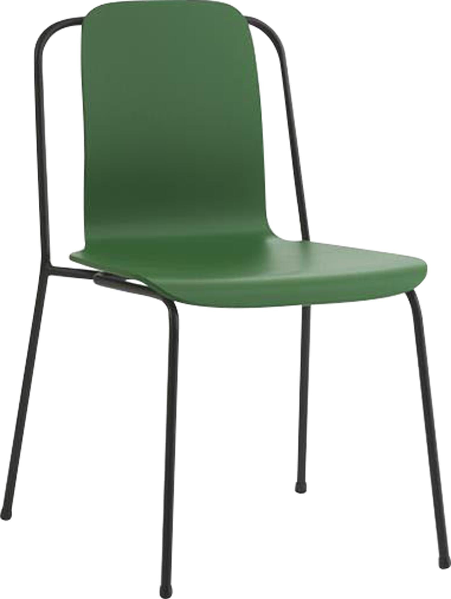 Eleganter Studio Stuhl von Normann Copenhagen, kombiniert stilvolles Holz mit robustem Metall für ein zeitgemäßes Design.