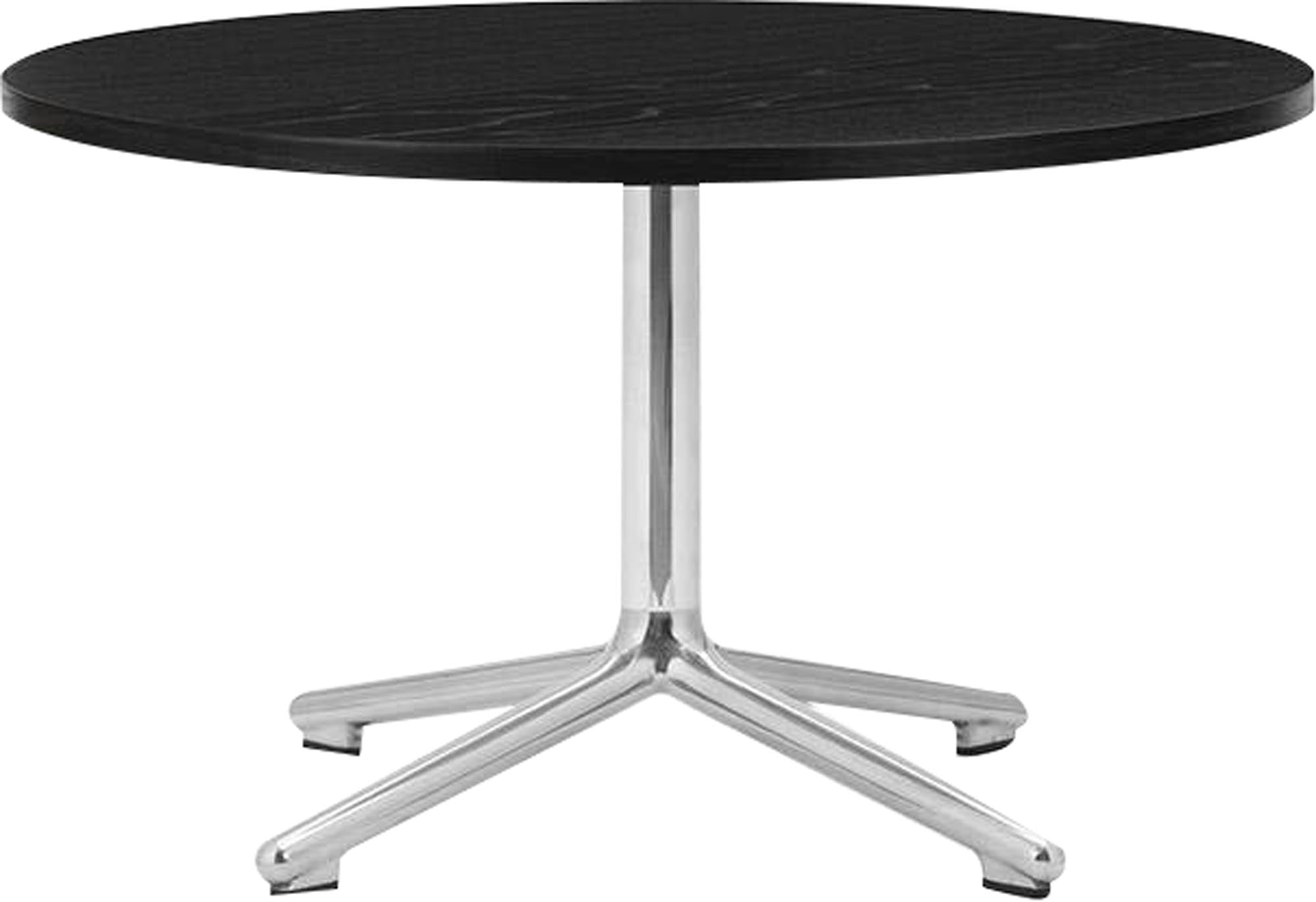 Eleganter Lunar Couchtisch Ø70 cm: Vollmond-Silhouette, Marmor & Eiche, 40/45 cm hoch, Aluminiumfüße. Perfekt für jeden Wohnstil.