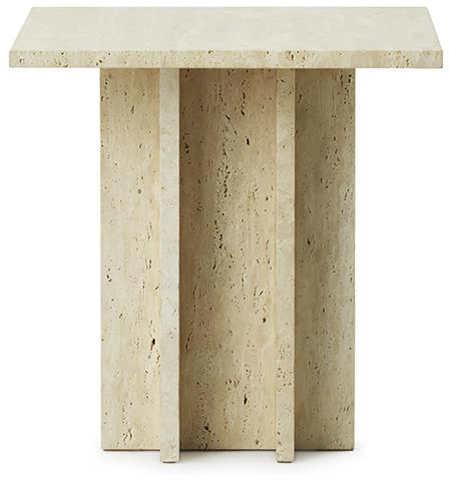 Edge Kaffeetisch Klein in Travertine präsentiert im Onlineshop von KAQTU Design AG. Beistelltisch ist von Normann Copenhagen