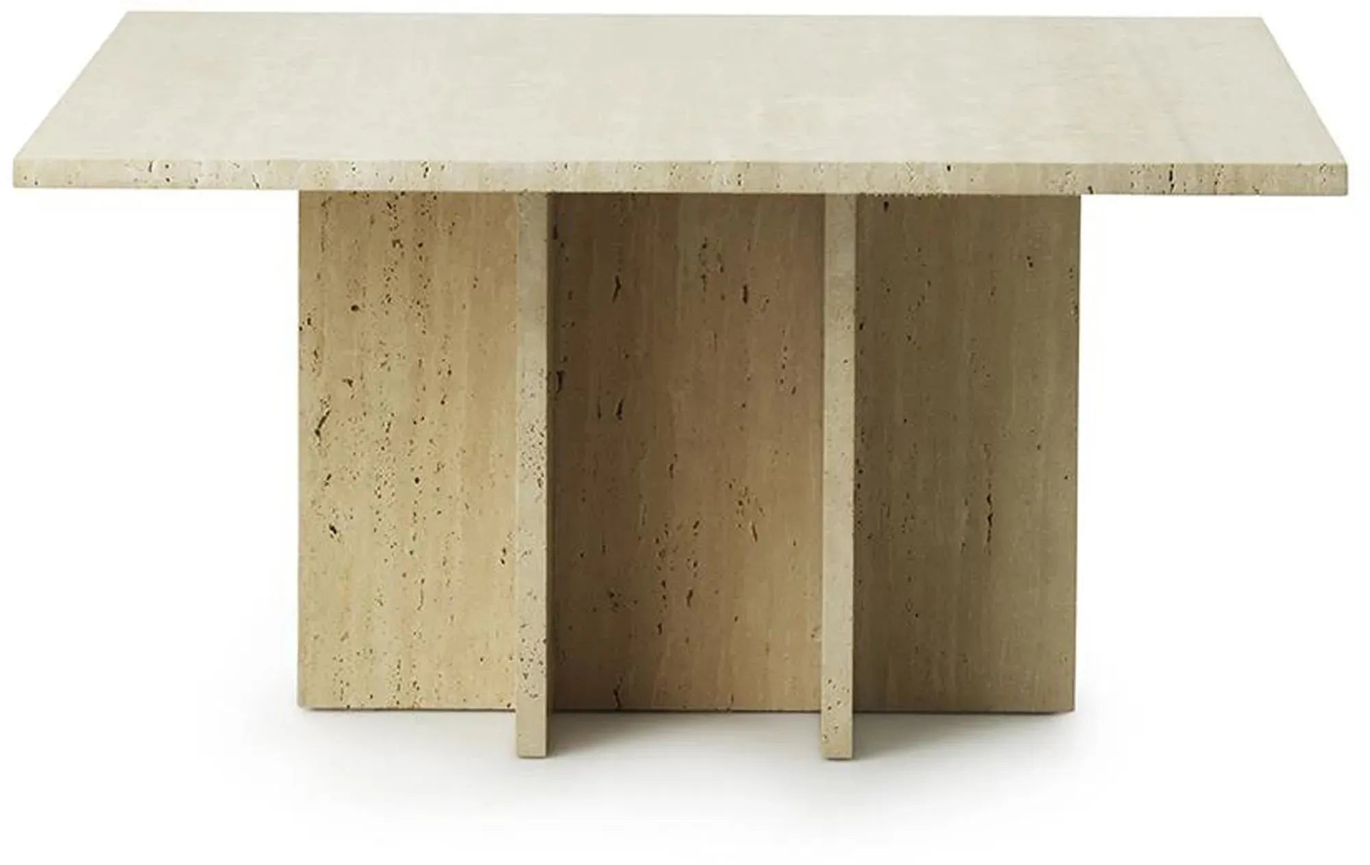 Edge Kaffeetisch Gross in Travertine präsentiert im Onlineshop von KAQTU Design AG. Beistelltisch ist von Normann Copenhagen