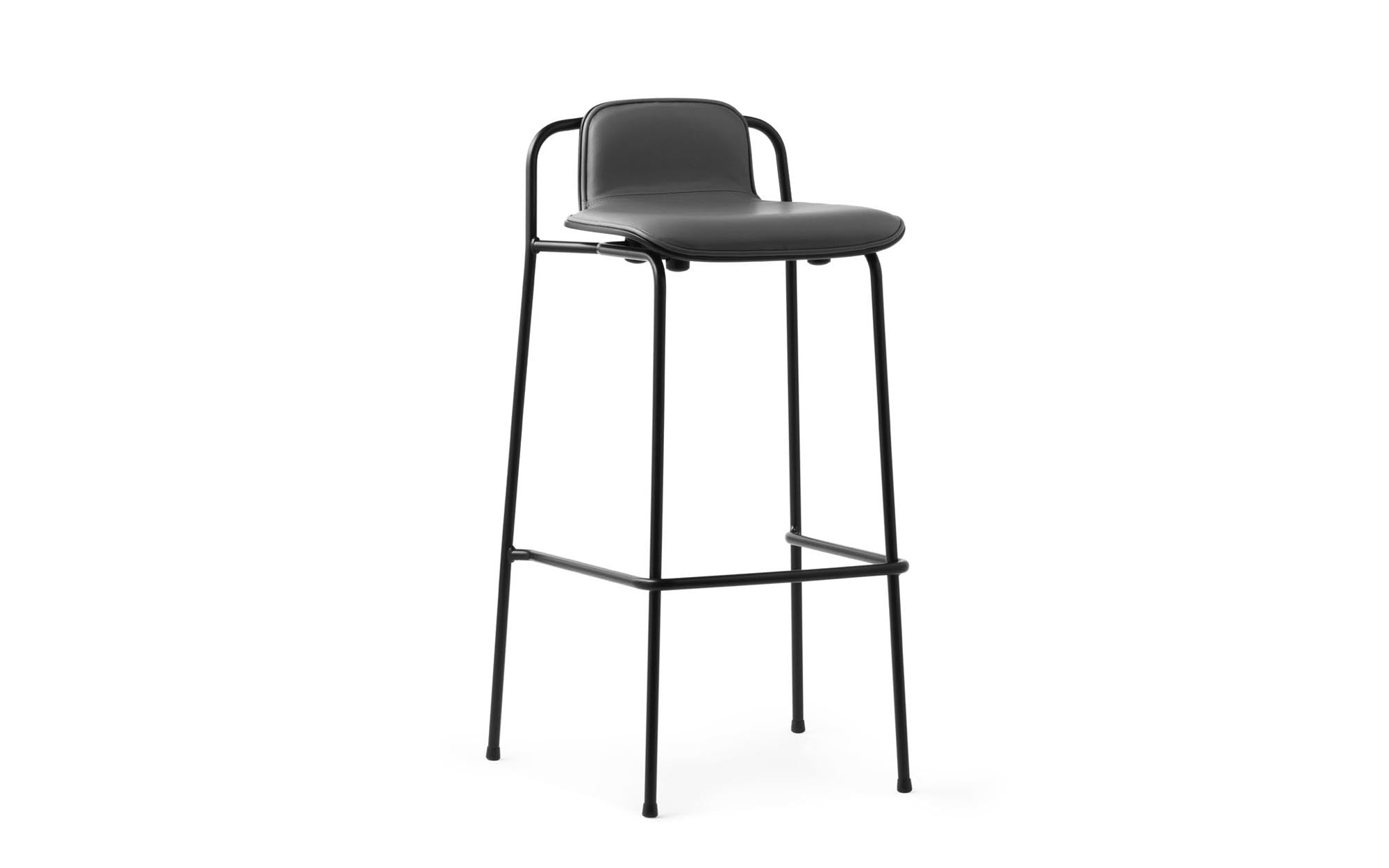 Studio Barhocker 75 cm schwarz Frontpolster - KAQTU Design