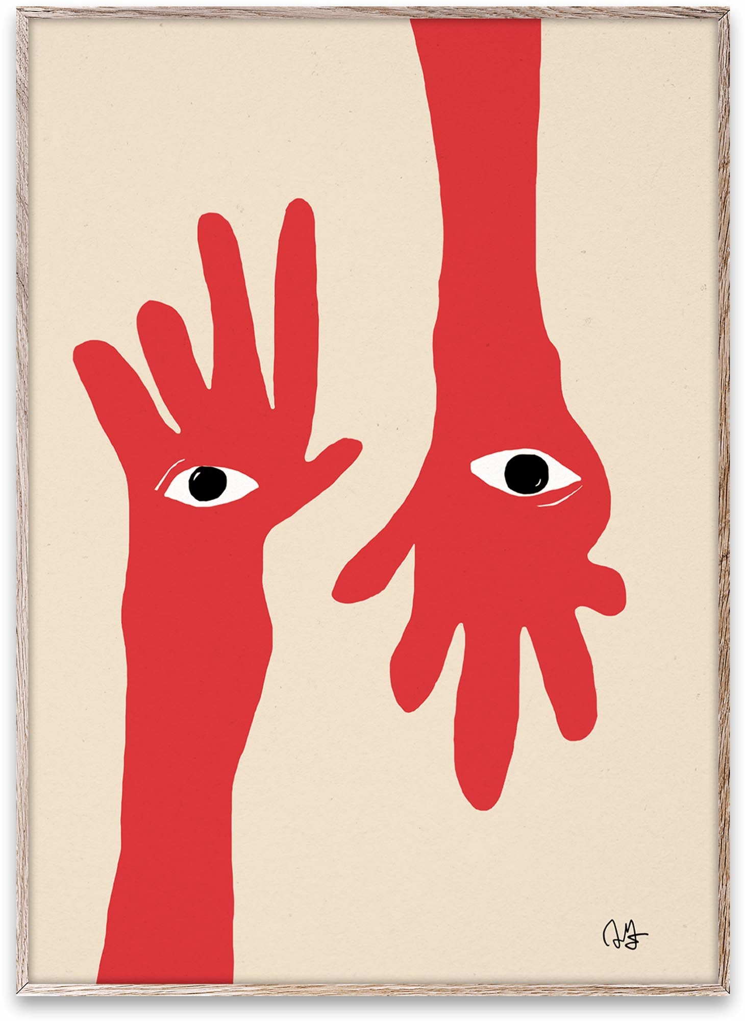 Hamsa Hands  in Beige / Rot / Weiss / Schwarz präsentiert im Onlineshop von KAQTU Design AG. Bild ist von Paper Collective