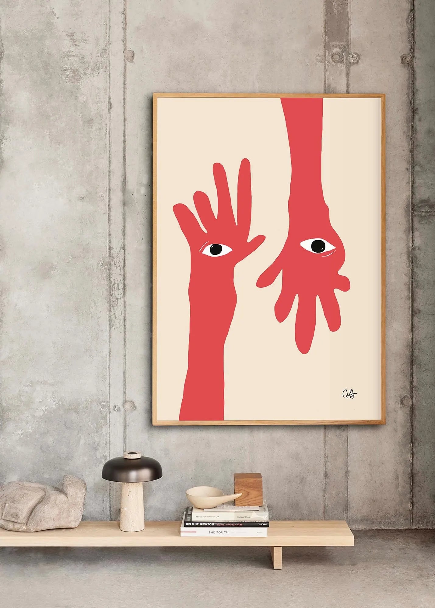 Hamsa Hands  in Beige / Rot / Weiss / Schwarz präsentiert im Onlineshop von KAQTU Design AG. Bild ist von Paper Collective