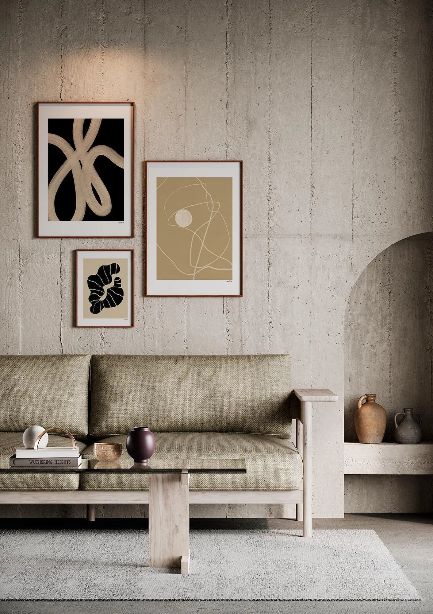 Sand Lines  in Beige / Sand / Schwarz präsentiert im Onlineshop von KAQTU Design AG. Bild ist von Paper Collective