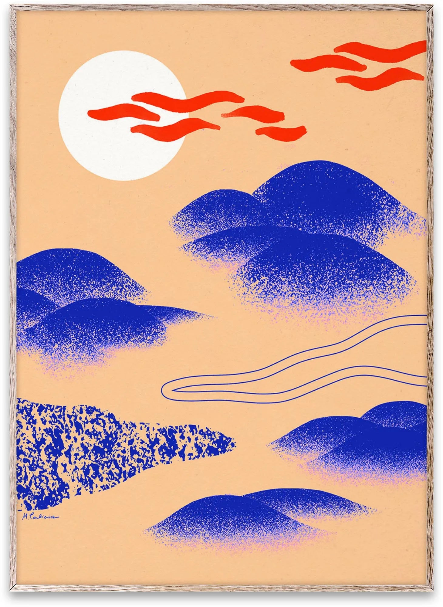 Japanese Hills  in Rosa / Blau / Rot präsentiert im Onlineshop von KAQTU Design AG. Bild ist von Paper Collective