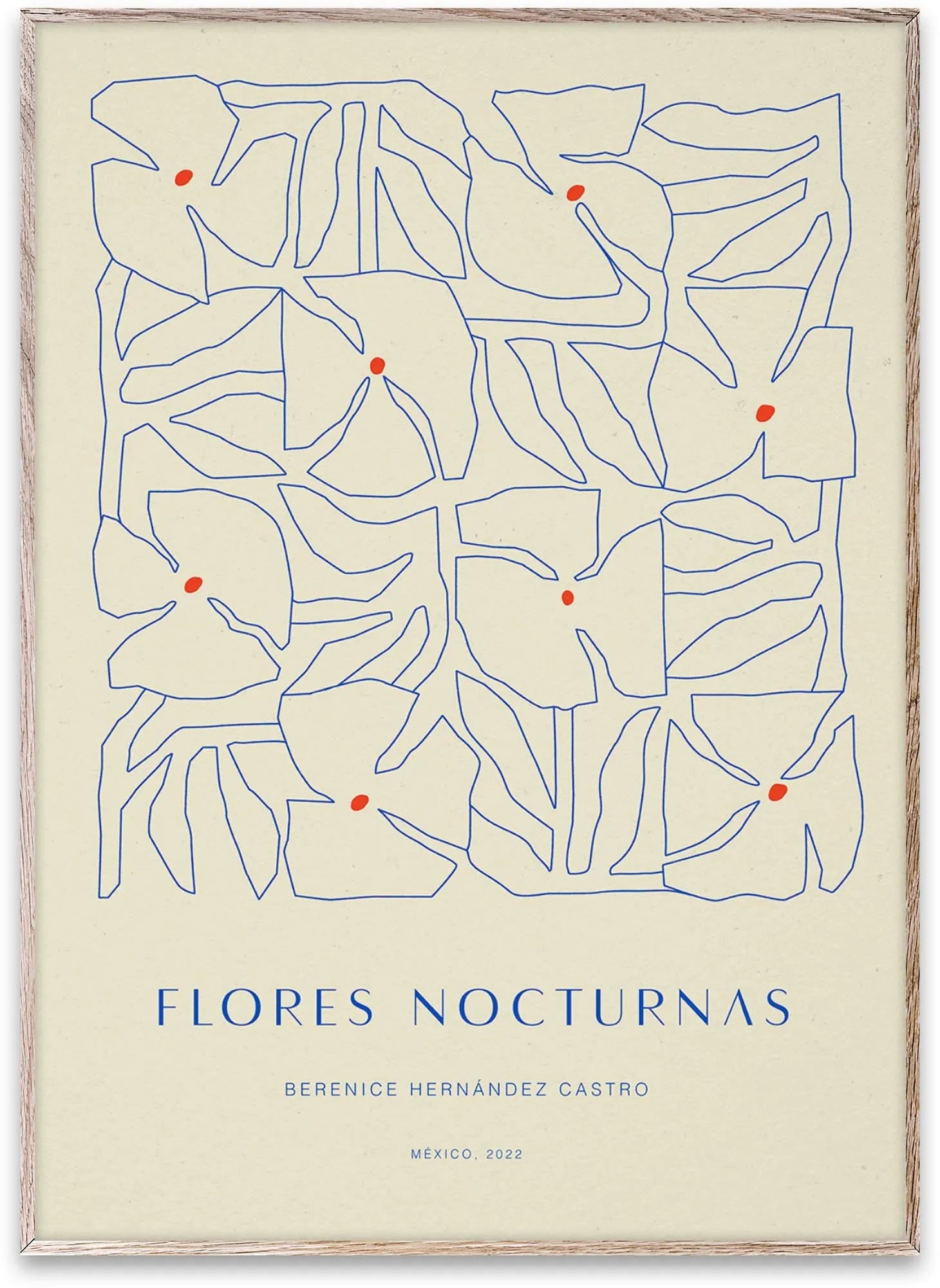 Flores Nocturnas 01  in Grau / Blau präsentiert im Onlineshop von KAQTU Design AG. Bild ist von Paper Collective