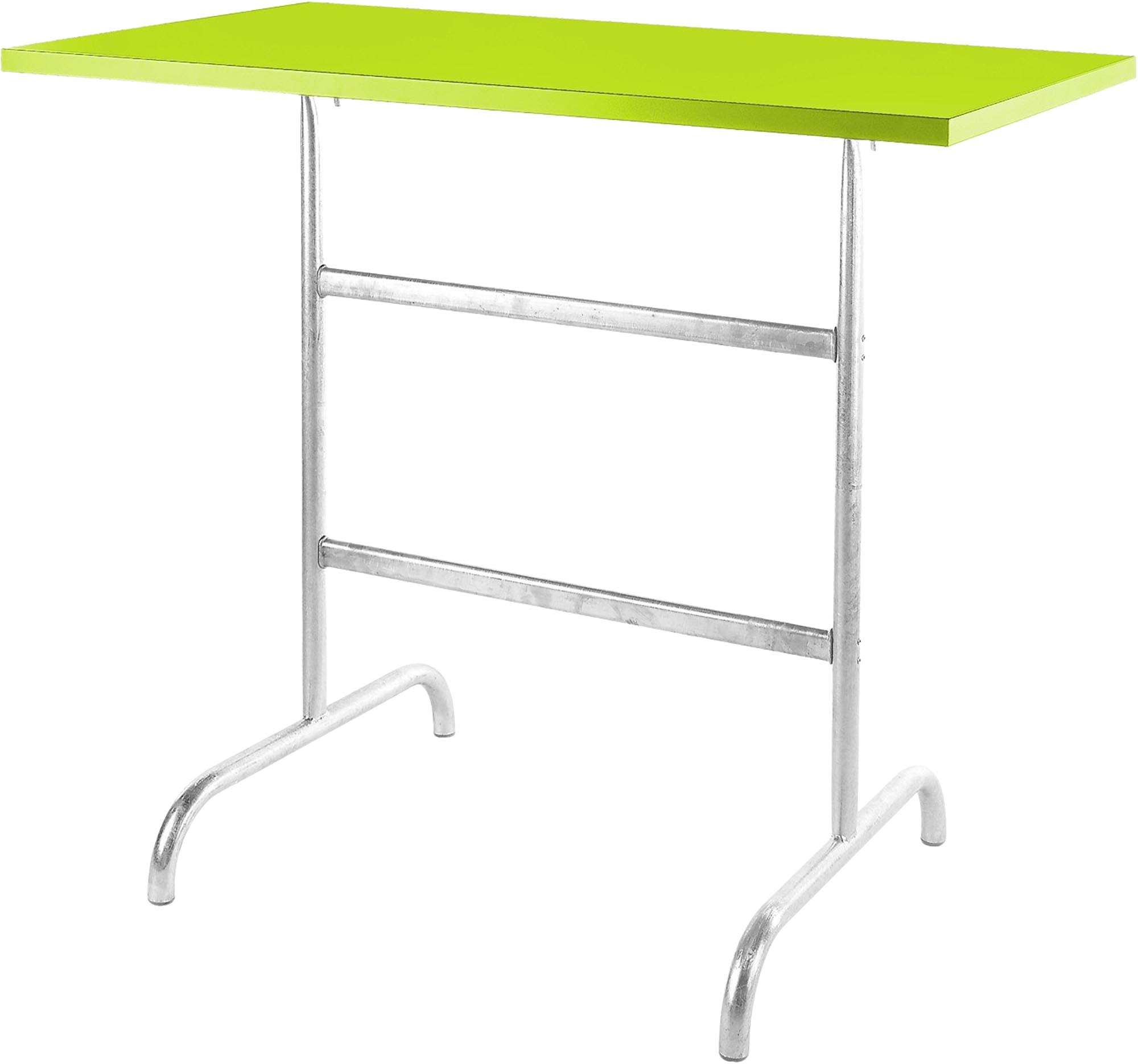Robuster, wetterfester Säntis Metall-Stehtisch 130x70/110 cm, klappbar und rostfrei. Perfekt für Garten, Terrasse und Outdoor-Events, einfach zu transportieren und zu lagern.