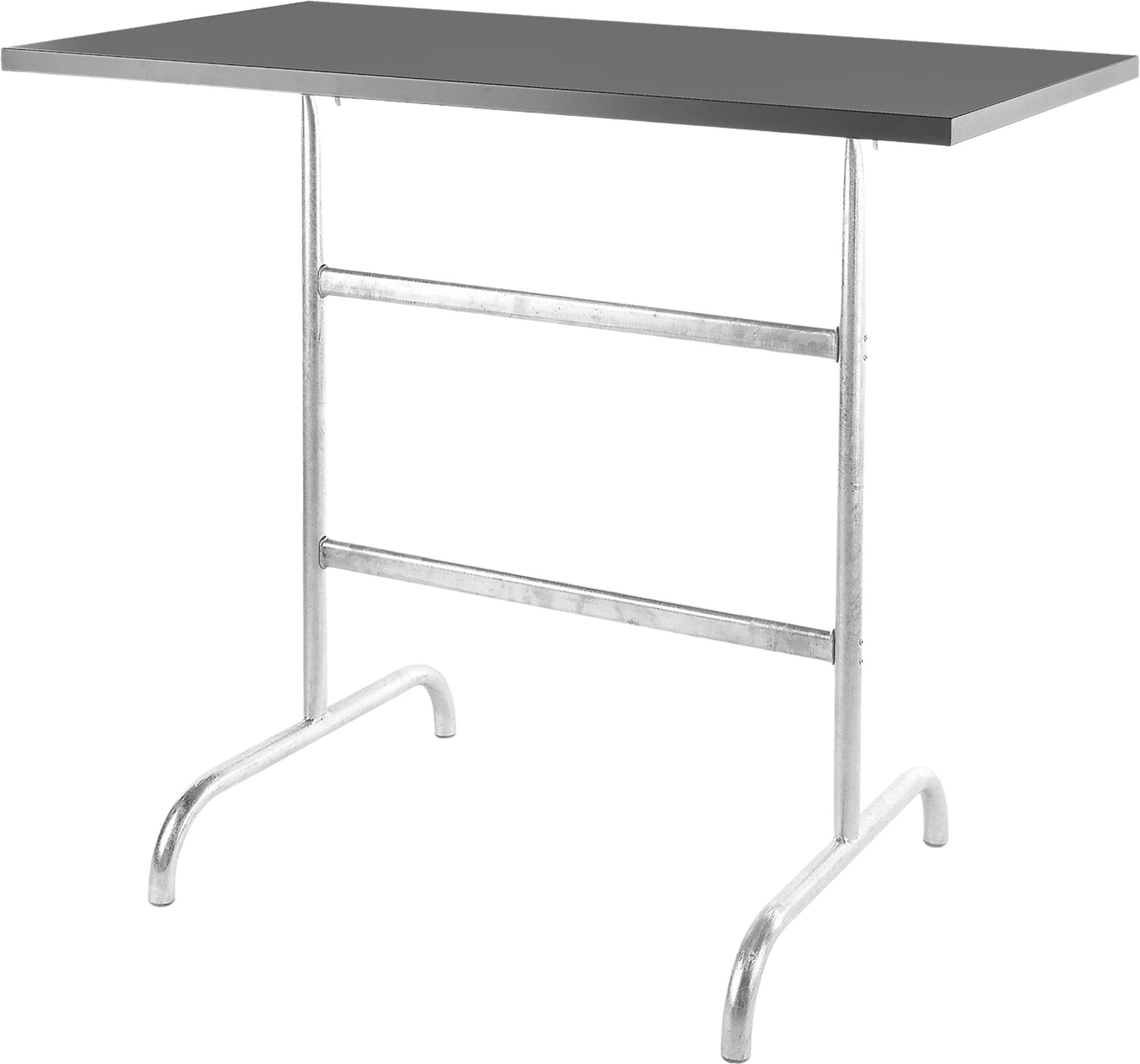 Eleganter Säntis Metall-Stehtisch für den Außenbereich, klappbar und ideal für Gartenpartys, Veranstaltungen und Gastronomie. Maße: 130x70/110 cm.