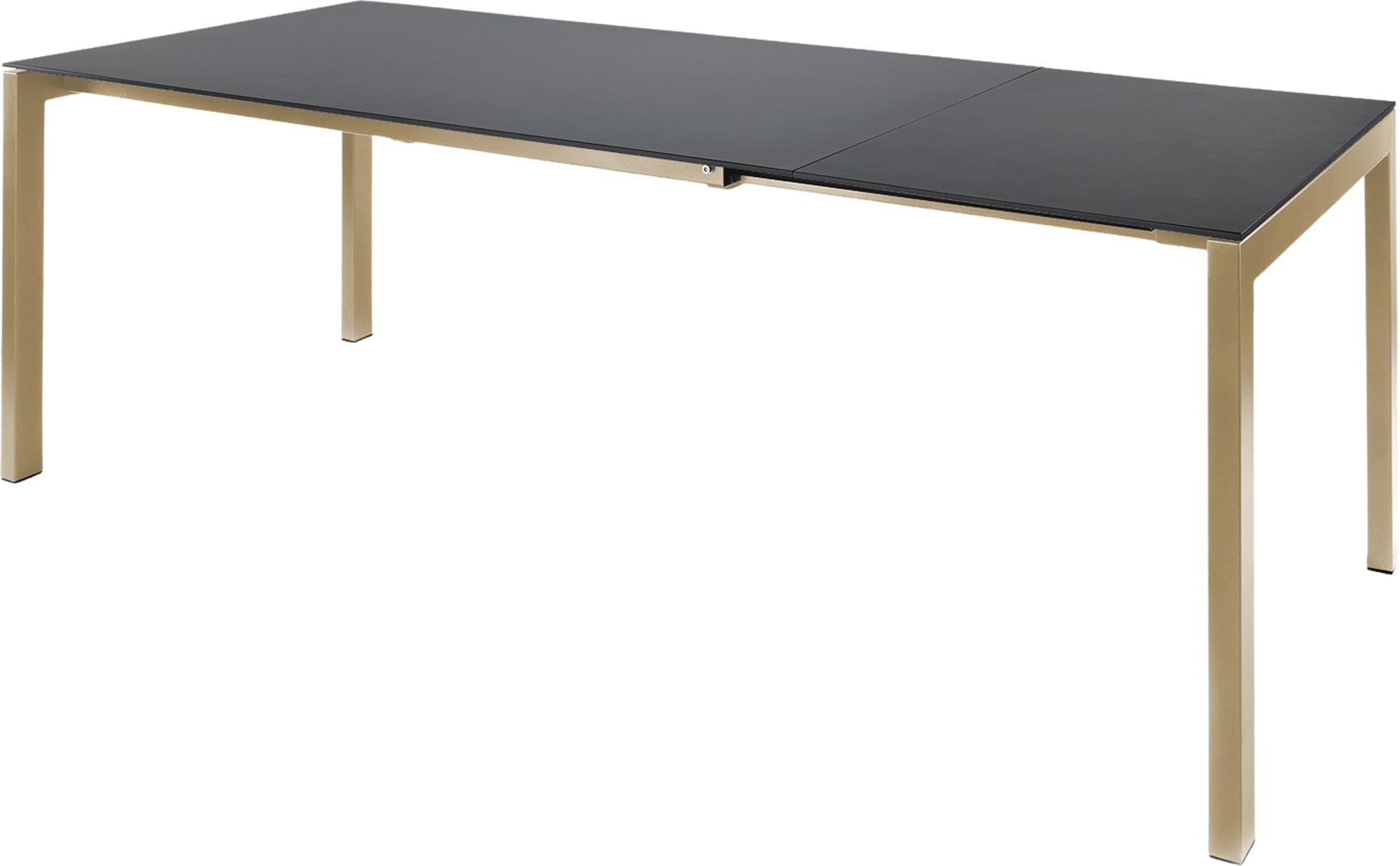 Eleganter Luzern Glasfaser-Gartentisch 140/200x80 cm, ausziehbar, wetterfest, robustes Design, Schweizer Qualität, perfekt für Garten, Balkon und Terrasse.