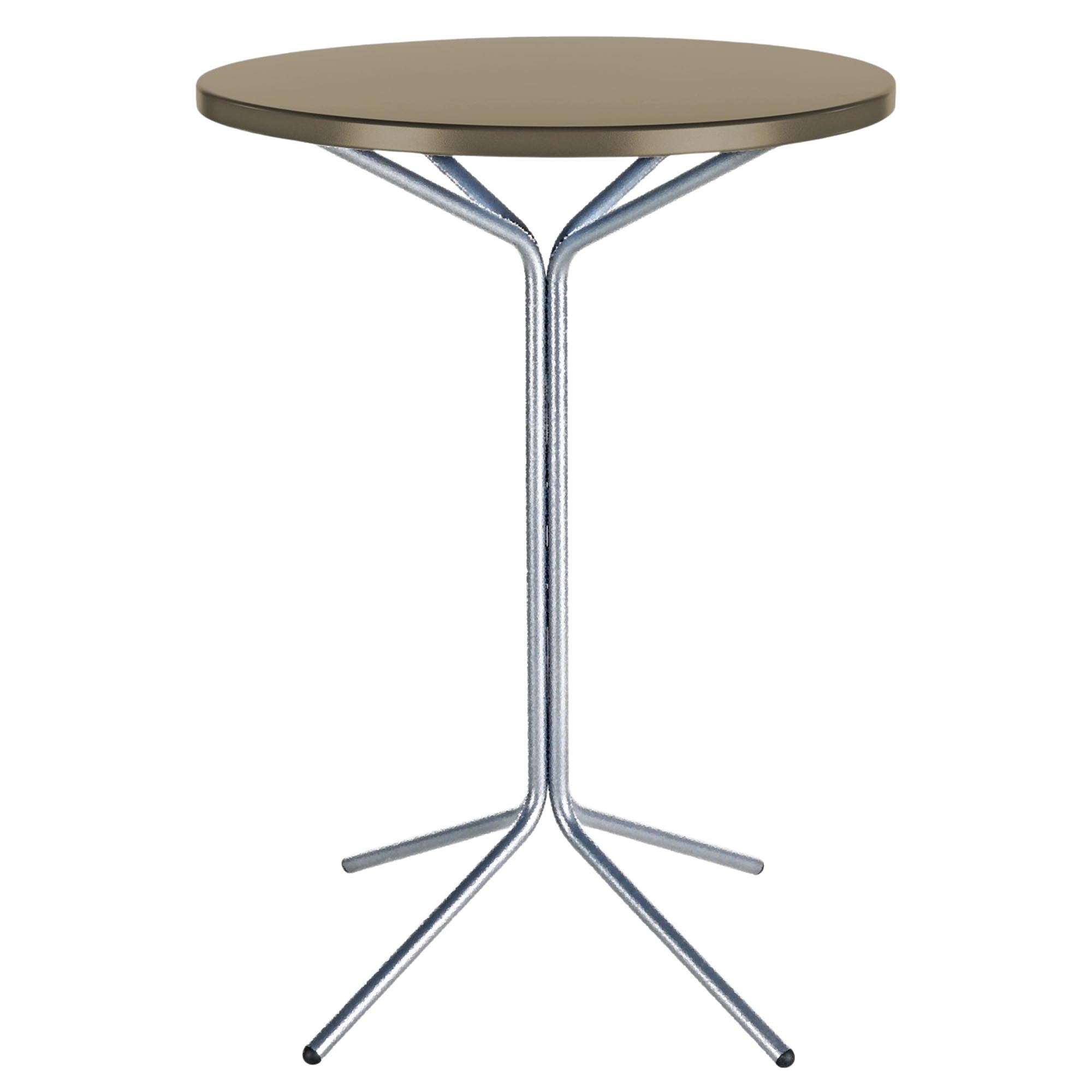 Eleganter PIX Metall-Stehtisch für den Außenbereich mit einem Durchmesser von 60 cm und einer Höhe von 110 cm, ideal für gesellige Runden im Freien.