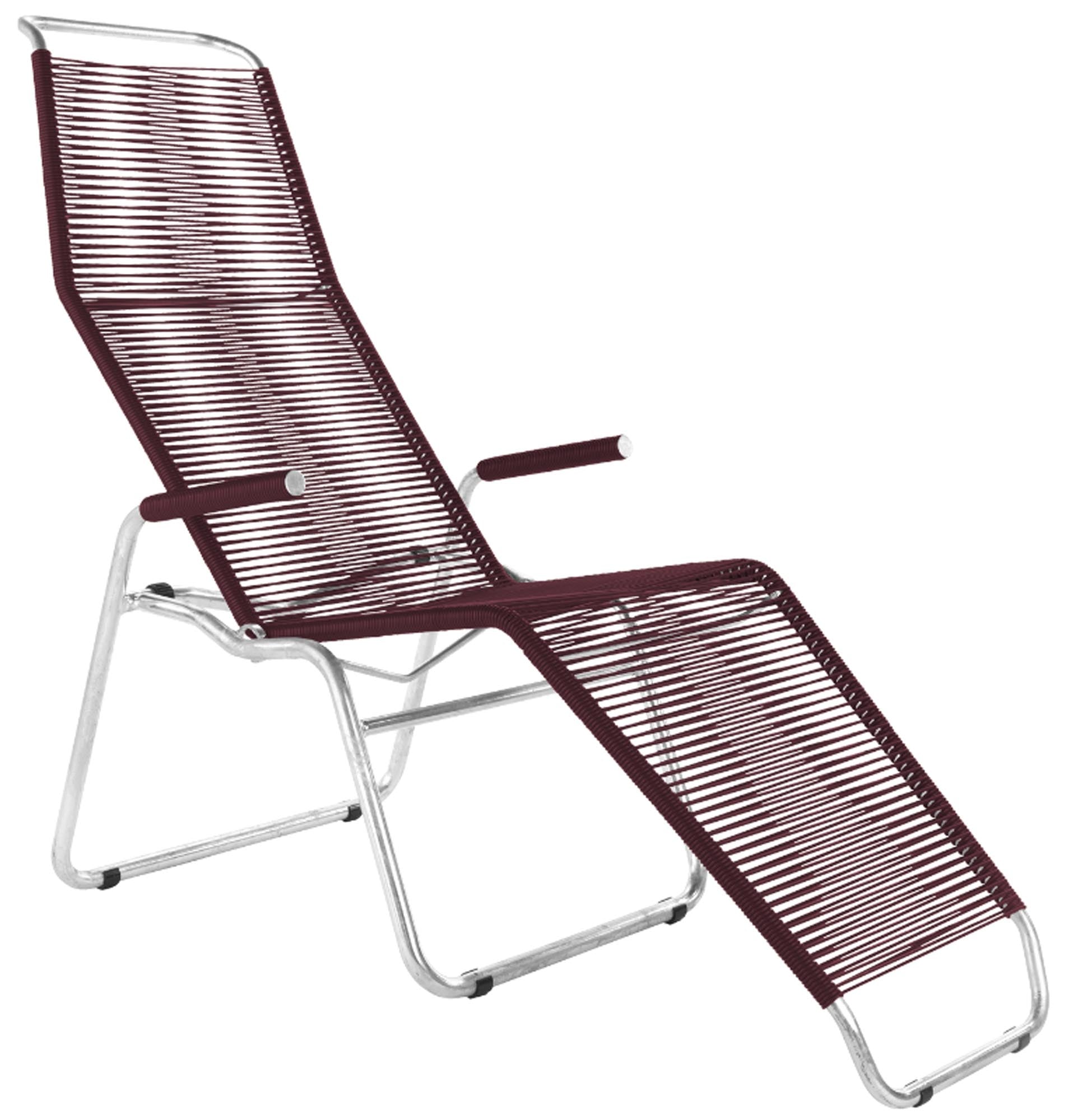 Liege Brissago Spaghetti in Bordeaux / Feuerverzinkt präsentiert im Onlineshop von KAQTU Design AG. Liegestuhl ist von Schaffner