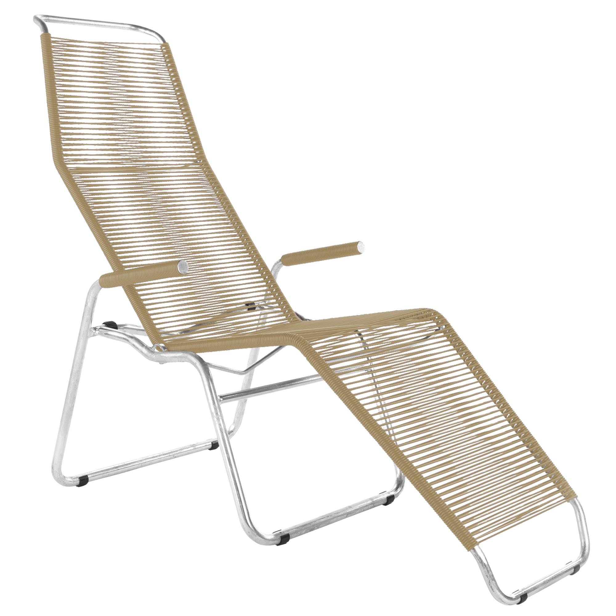 Liege Brissago Spaghetti in Pastellbraun präsentiert im Onlineshop von KAQTU Design AG. Liegestuhl ist von Schaffner