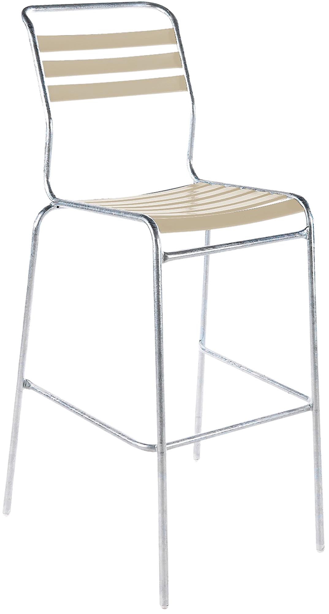 Säntis Lättli-Barstuhl Outdoor ohne Armlehne in Pastellsand präsentiert im Onlineshop von KAQTU Design AG. Outdoor-Barstuhl ist von Schaffner