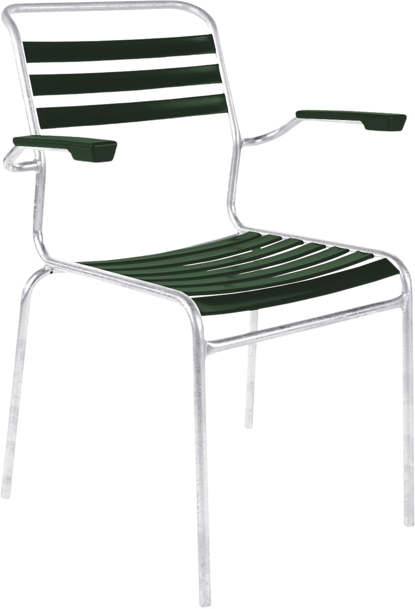 Eleganter Säntis Lättli-Gartenstuhl mit Armlehnen, ideal für entspannte Momente im Freien. Hochwertige Verarbeitung und ansprechendes Design.