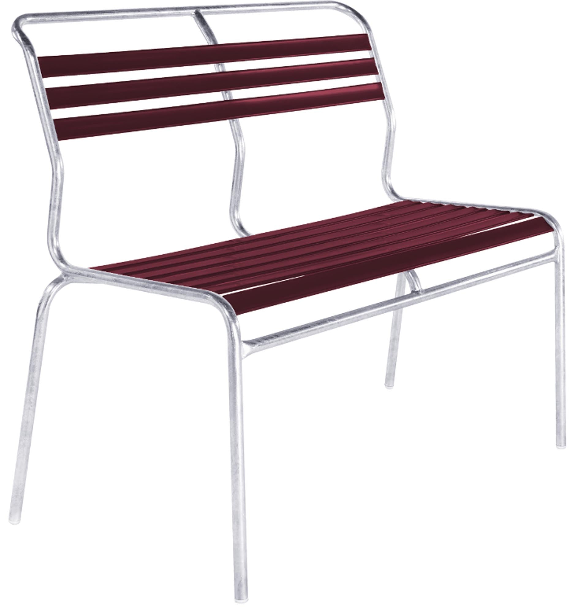 Elegante Säntis Lättli-2er Gartenbank ohne Armlehne aus wetterfestem Stahl und Textilstoff, ideal für Garten, Balkon oder Terrasse, langlebig & stilvoll.