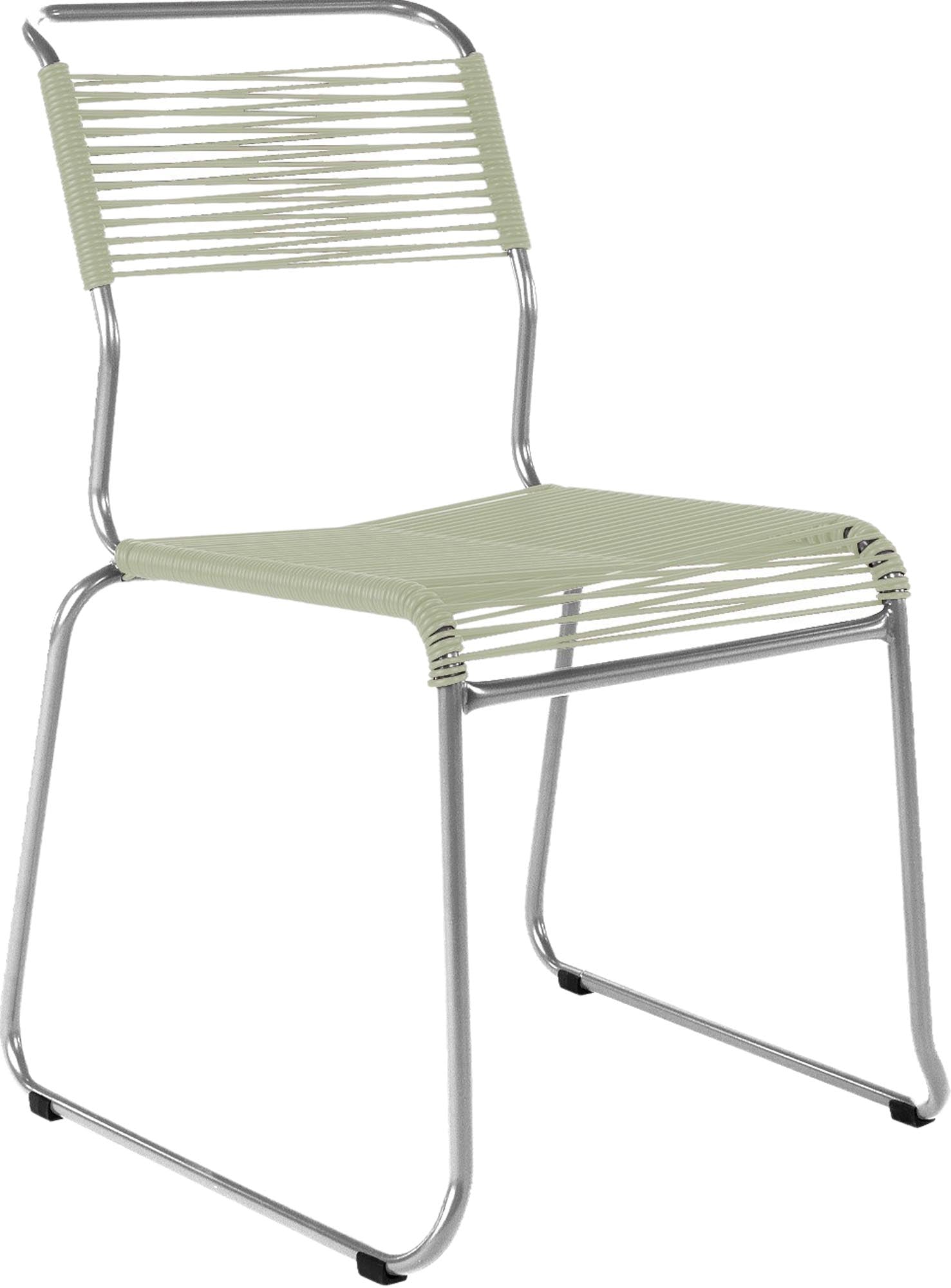 Spaghettistuhl Säntis mit Kufen in Pastellgrün präsentiert im Onlineshop von KAQTU Design AG. Gartenstuhl ist von Schaffner