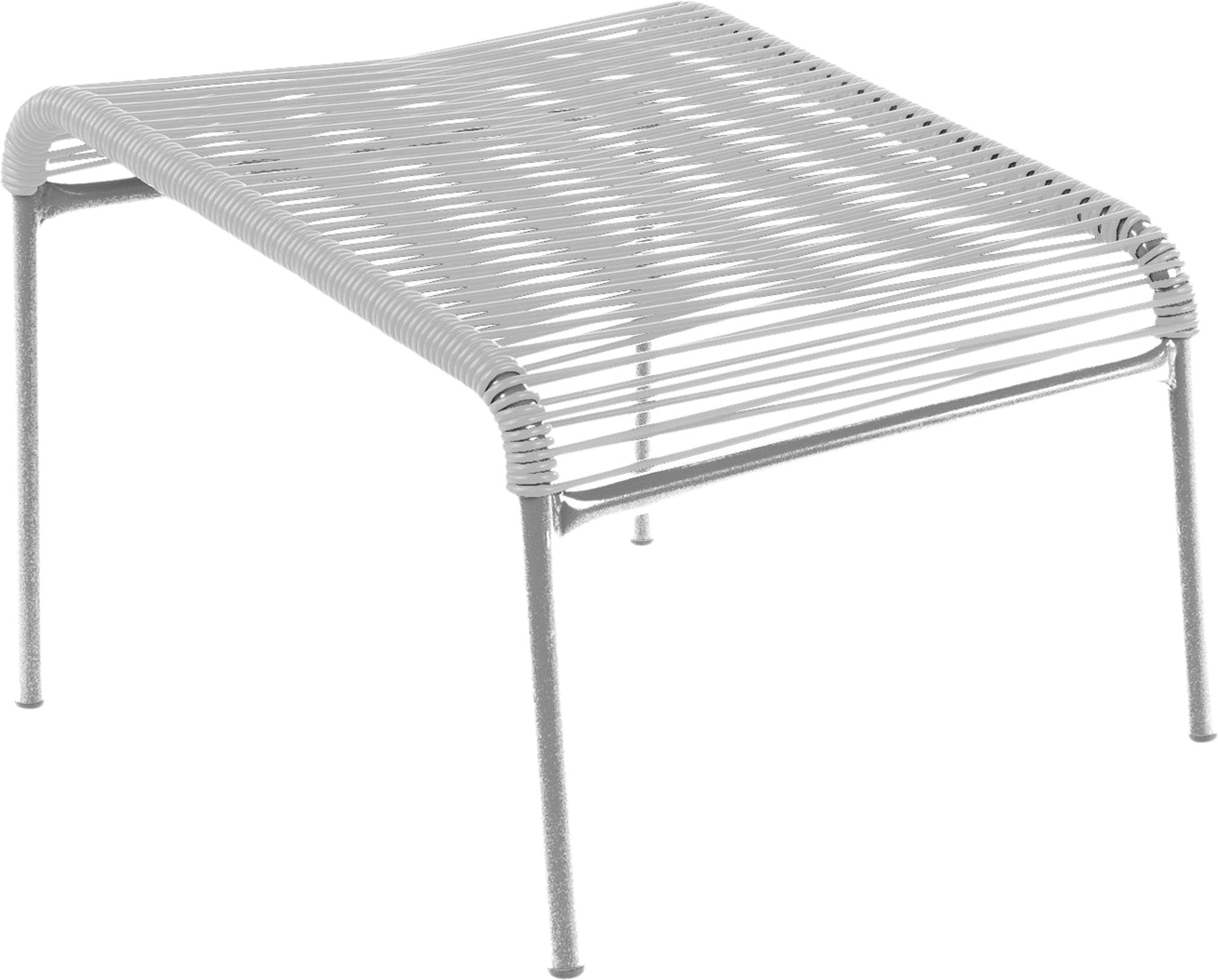 Entdecken Sie den Säntis Spaghetti-Fusshocker von Schaffner – wetterfest, langlebig und umweltfreundlich mit recyceltem OceanYarn®, perfekt für stilvolle Outdoor-Bereiche.