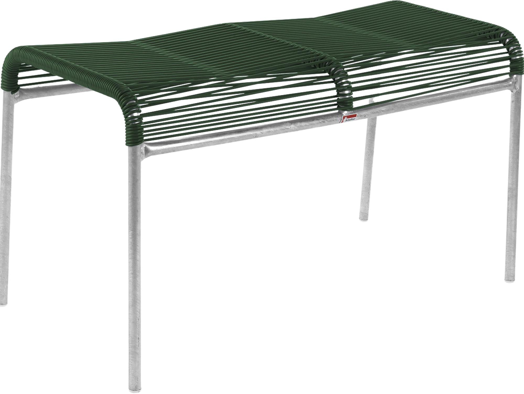 Hochwertiger Säntis Spaghetti 2er-Hocker von Schaffner, wetterfest, robust und nachhaltig, perfekt für Garten, Balkon oder Terrasse – made in Switzerland.
