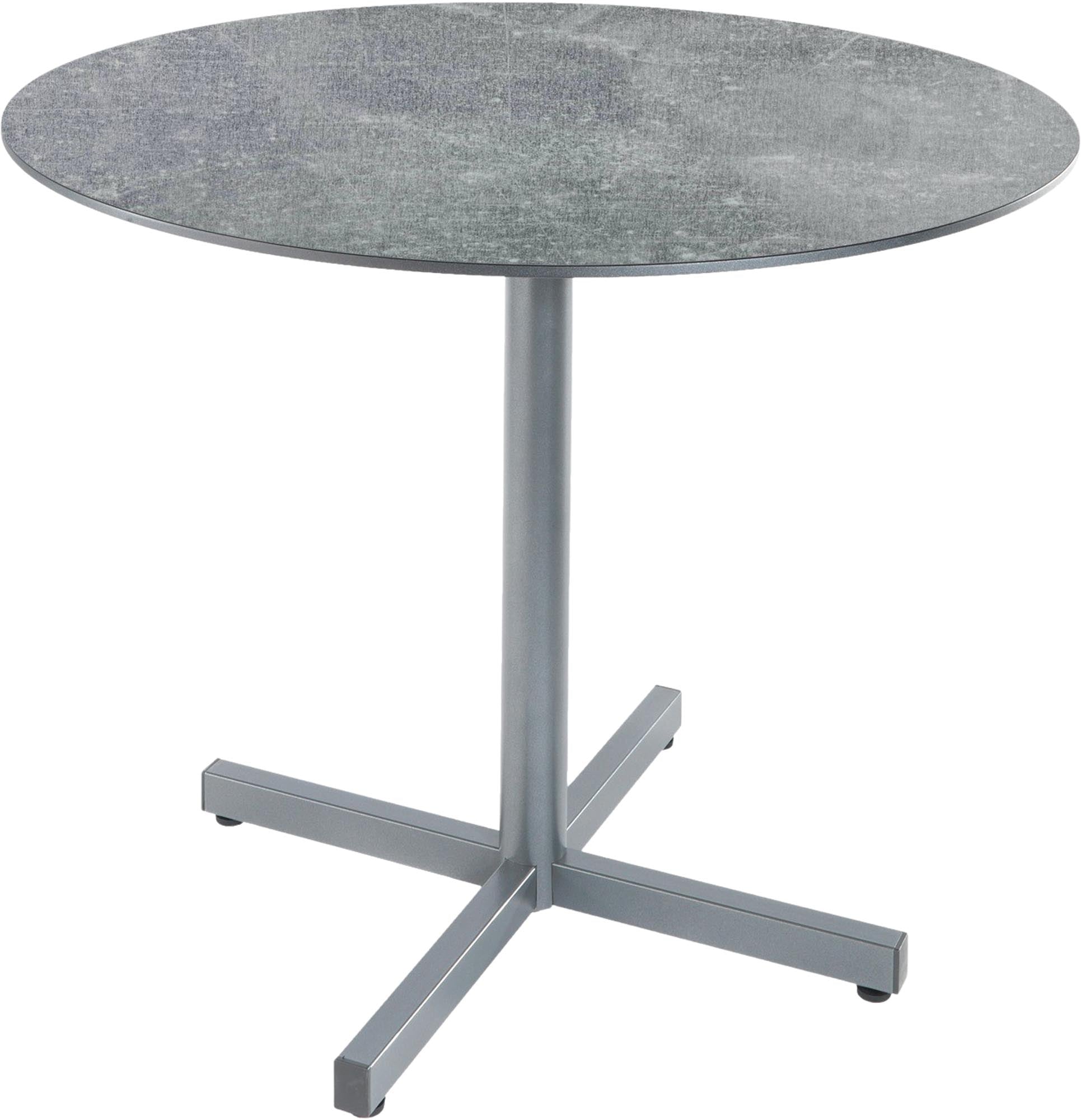 Eleganter, wetterfester Luzern Glasfaser-Gartentisch ø80, klappbar und ausziehbar, UV-beständig, langlebig, pflegeleicht – ideal für Garten, Balkon und Terrasse.